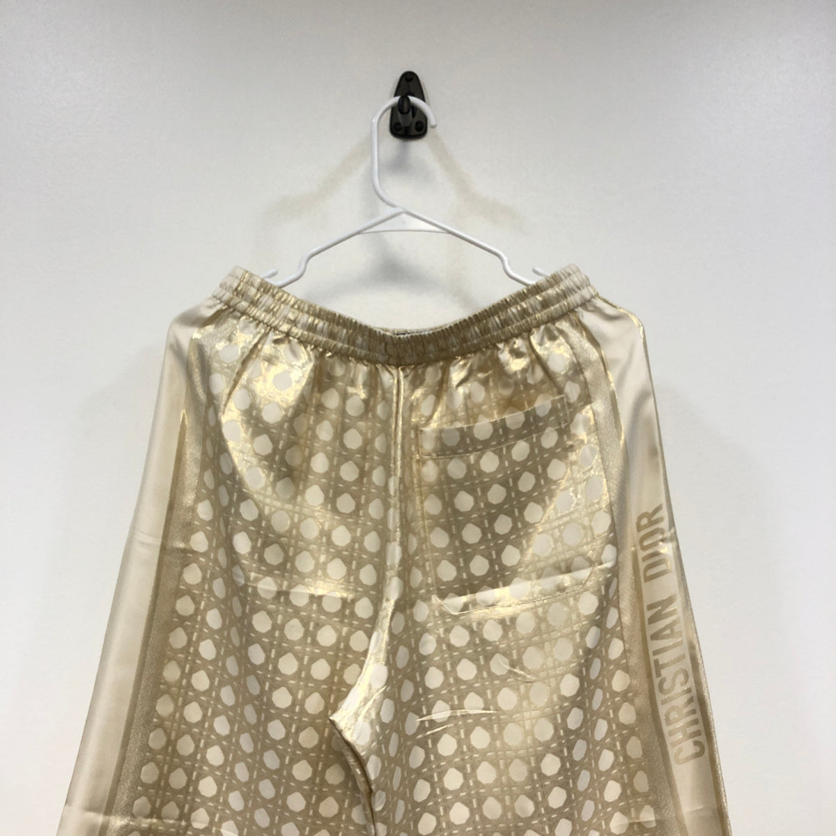 Christian Dior Gold & Beige Two Piece Shirt Wide Leg Pant Set