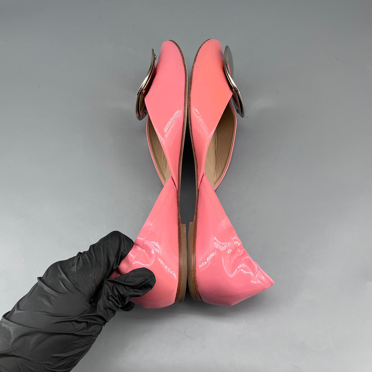 Roger Vivier Candy Pink Patent Leather Ballet Flats size 37