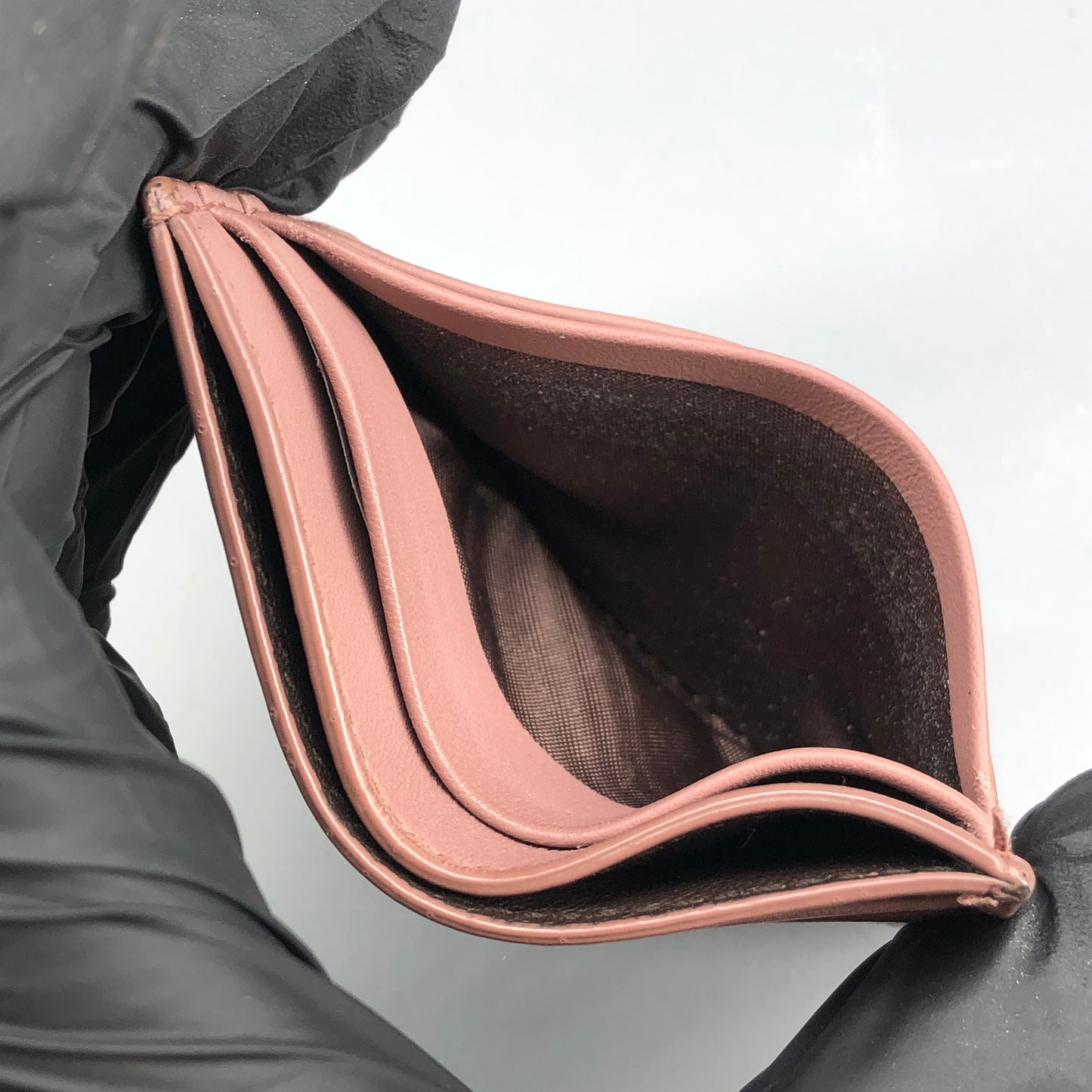 Bottega Veneta Intrecciato Dusty Pink Leather Card Case