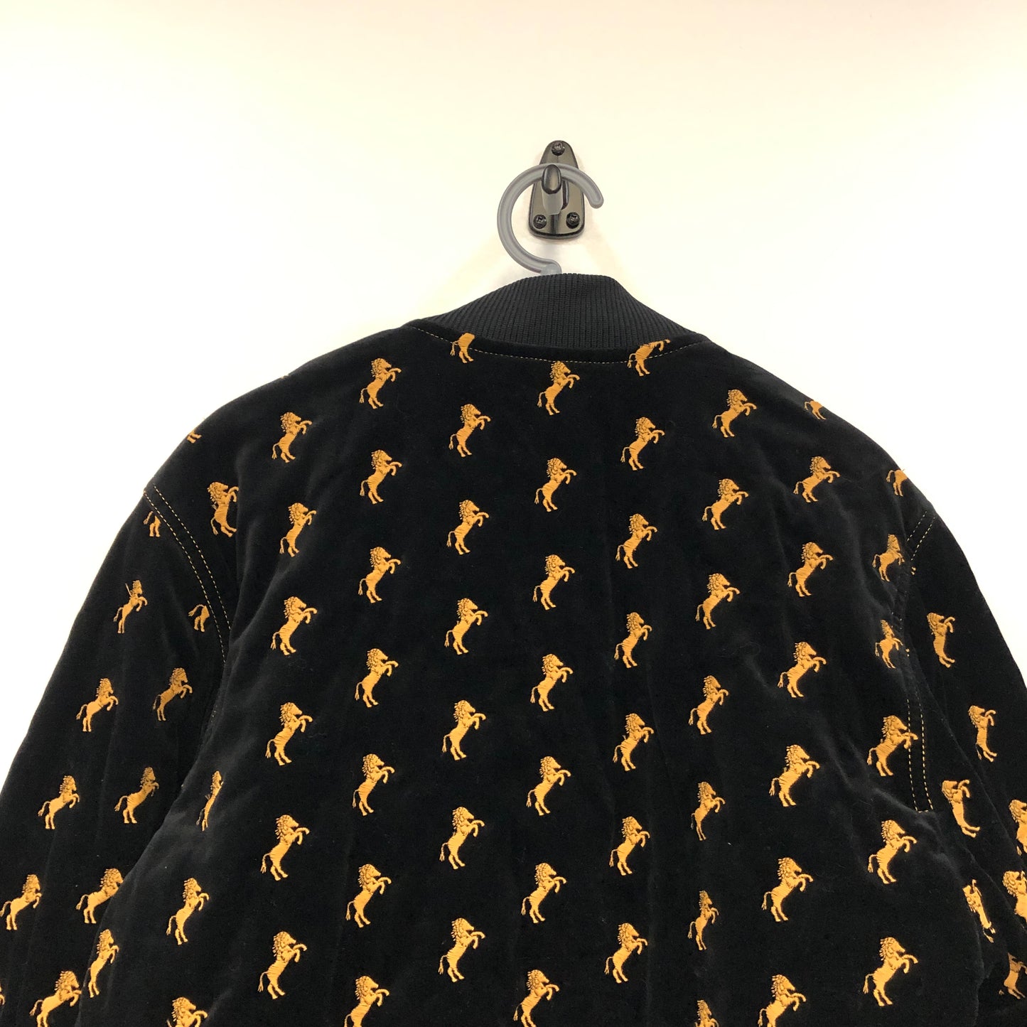 Chloe Black Allover Print Zip-up Bomber Jacket Size 34