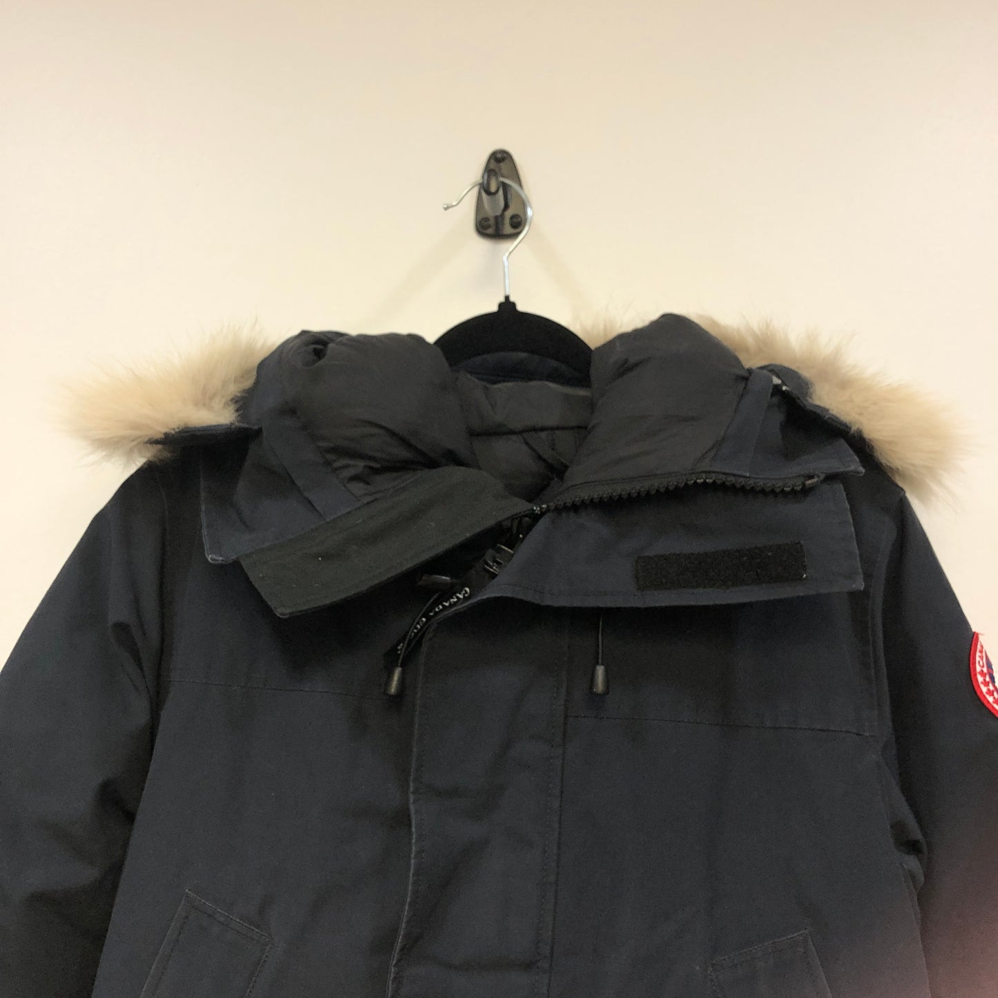 Canada Goose Black Fur‑Trim Hooded Parka Jacket Size S