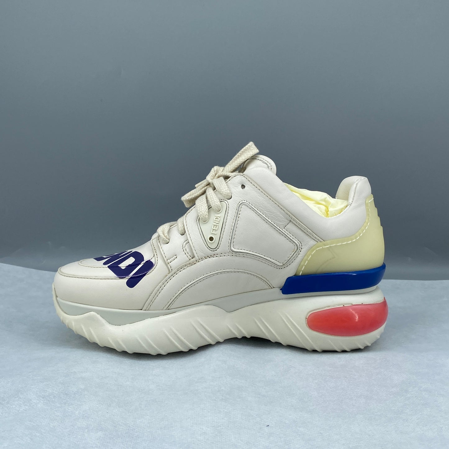 FENDI Women‘s Sneakers Size 36 Cream Blue Pink