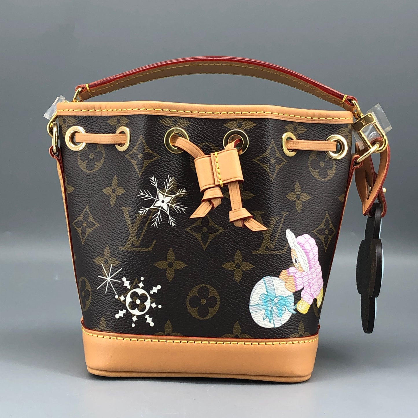 Louis Vuitton Nano Noé Limited  Edition Vivienne Xmas Bucket Bag Brown