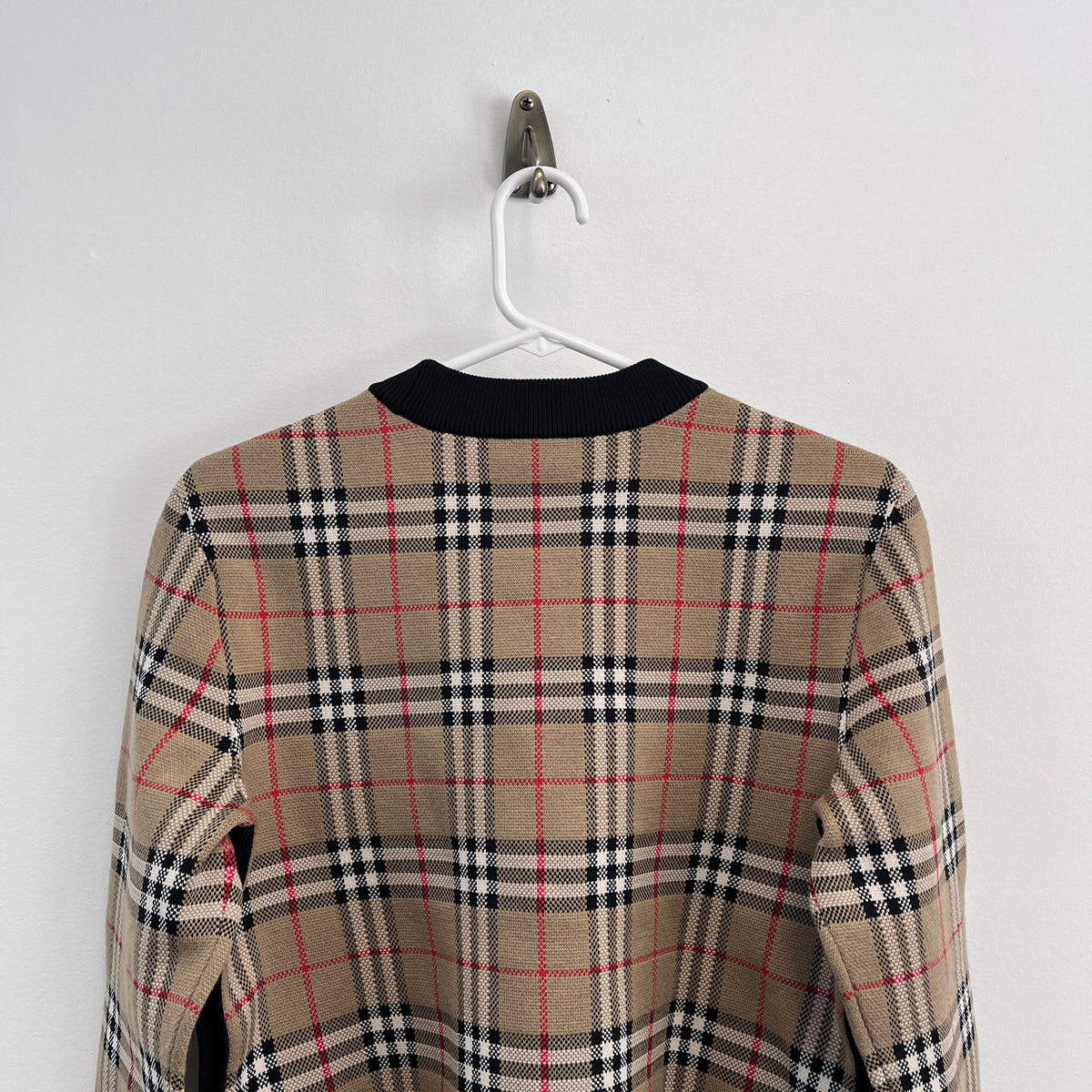 Burberry Tan Vintage Check Crewneck Knit Sweater Size S