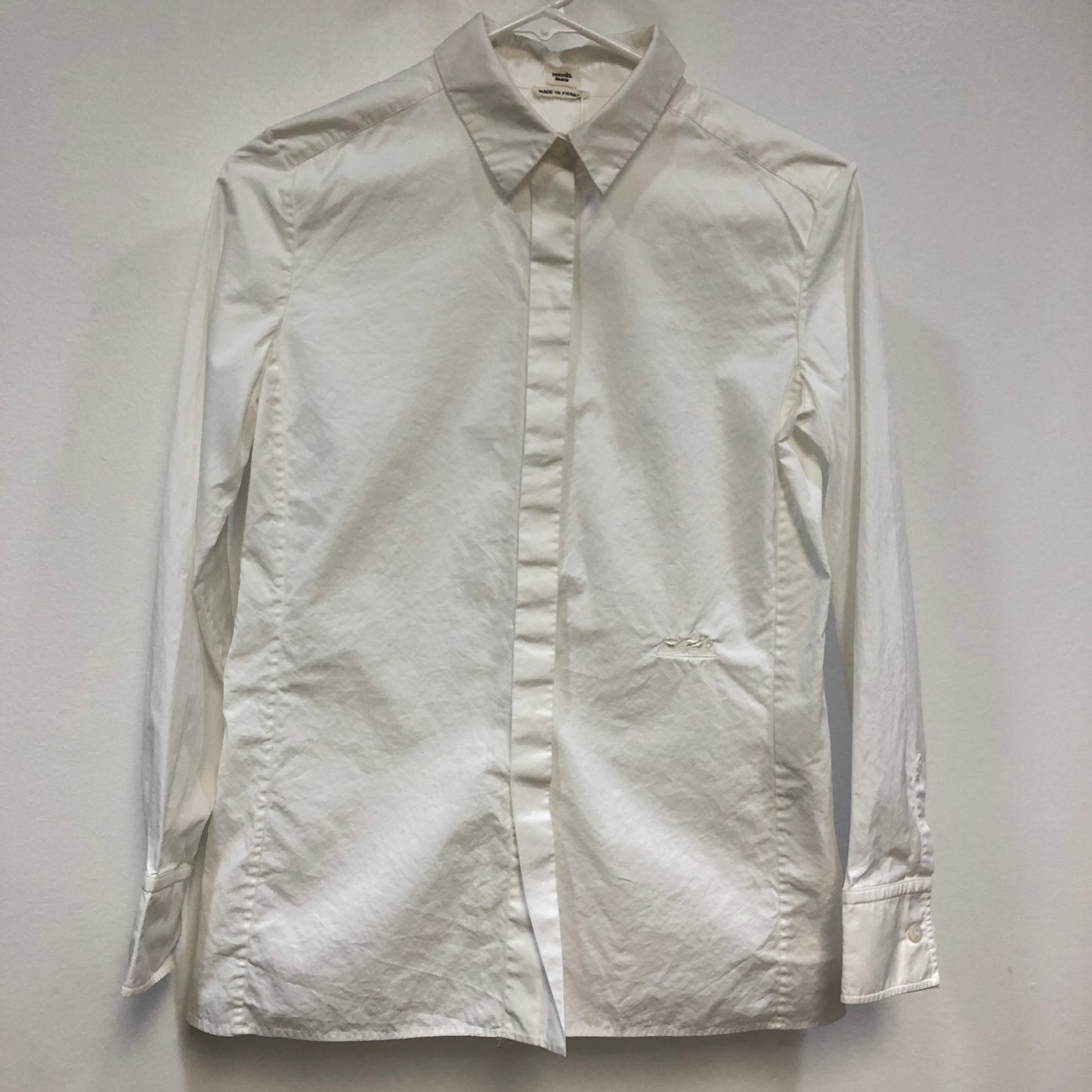 Hermes White Cotton Button-Down Shirt Size 34