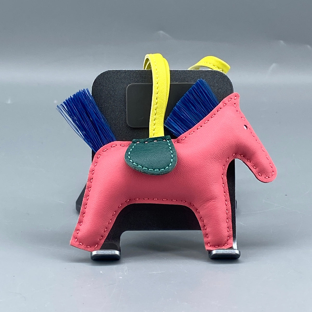 Hermes Rodeo Small Horse Bag Charm Pink Green Navy Leathe