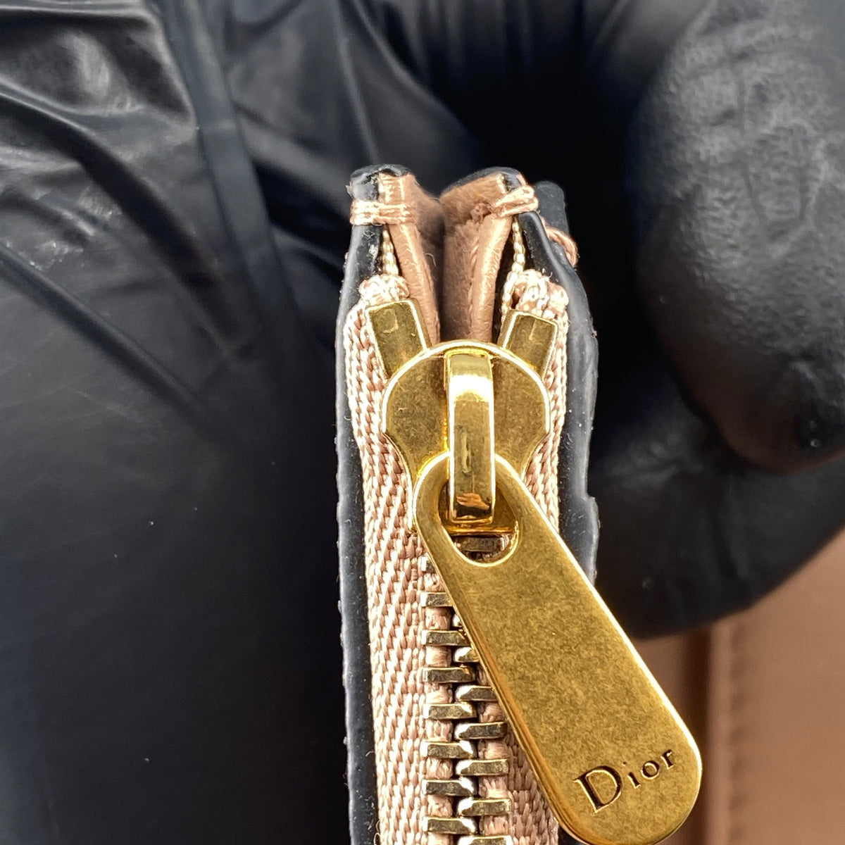 Christian Dior Nude Saddle Trifold Wallet