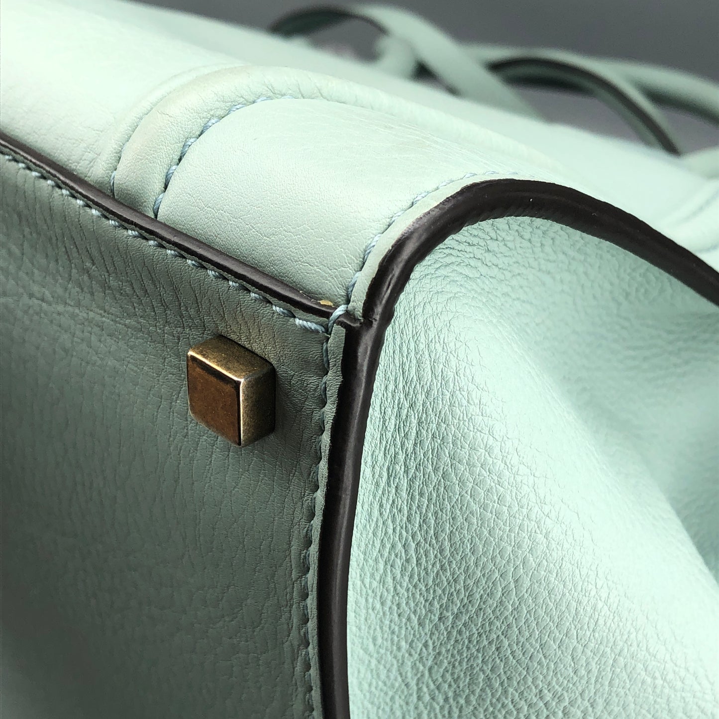 Celine Tiffany Blue Smooth Leather Luggage Handbag