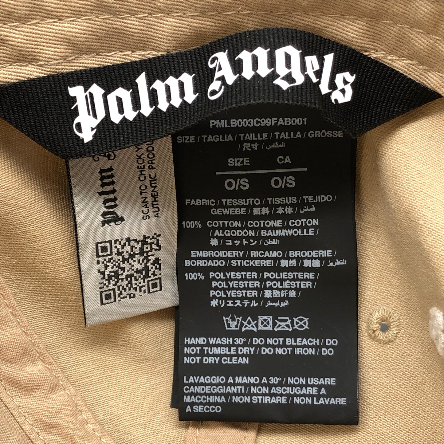 Palm Angels Beige Logo Baseball Cap (58cm)