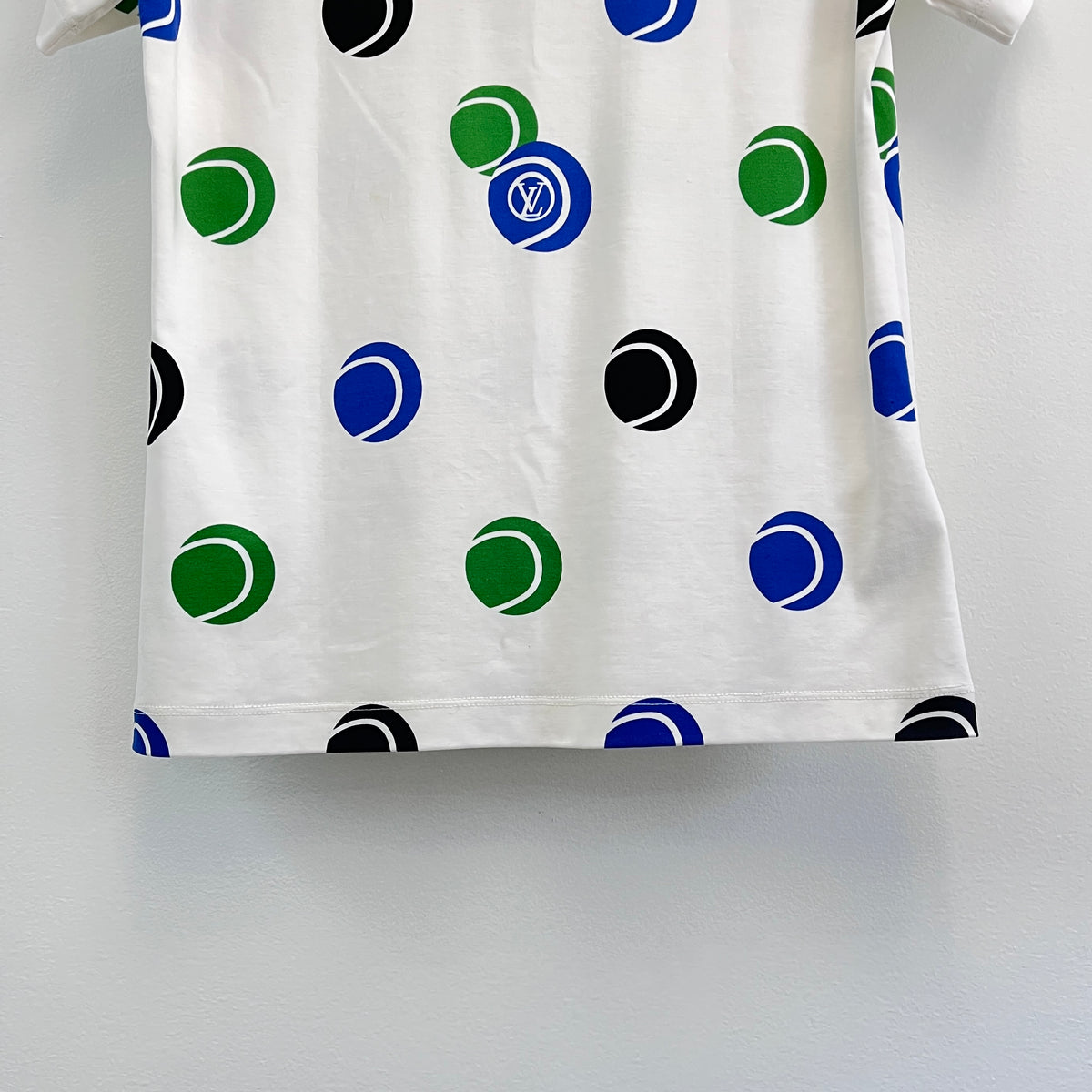 Louis Vuitton White Polka Dot Short Sleeve T-Shirt Size M