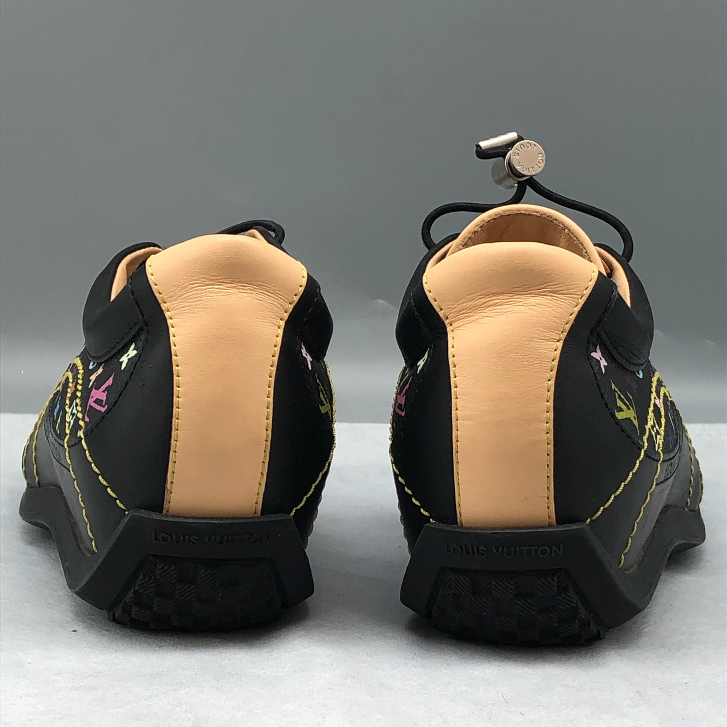 Louis Vuitton Black Multicolor Monogram Sneakers Size 36.5