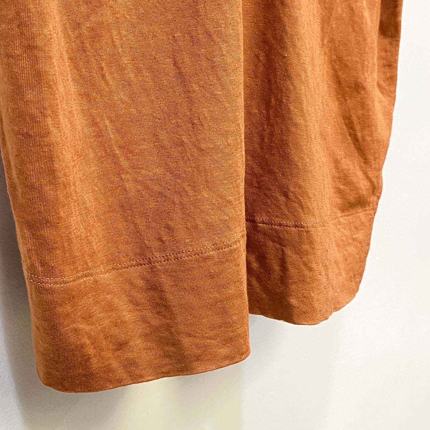 Brunello Cucinelli Rust V Neck Short Sleeve Top Bust 19.5in