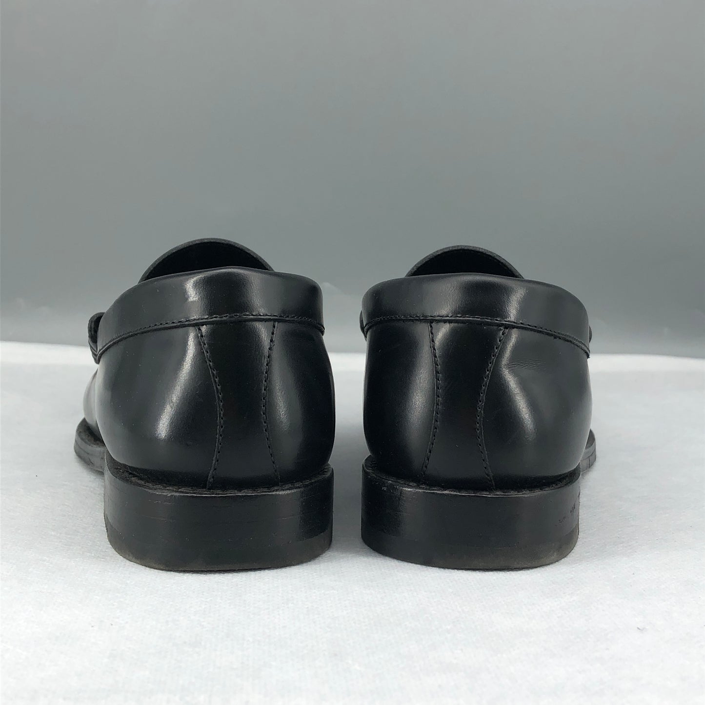 Celine Women’s Black Leather Triomphe Metal Loafer Shoes