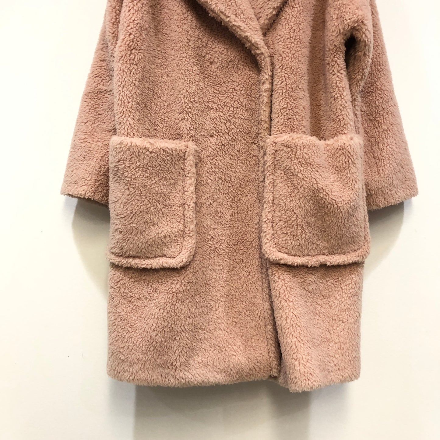 Weekend Max Mara Dusty Rose Fuzzy Textured Lapel Mid-Length Coat Size 4