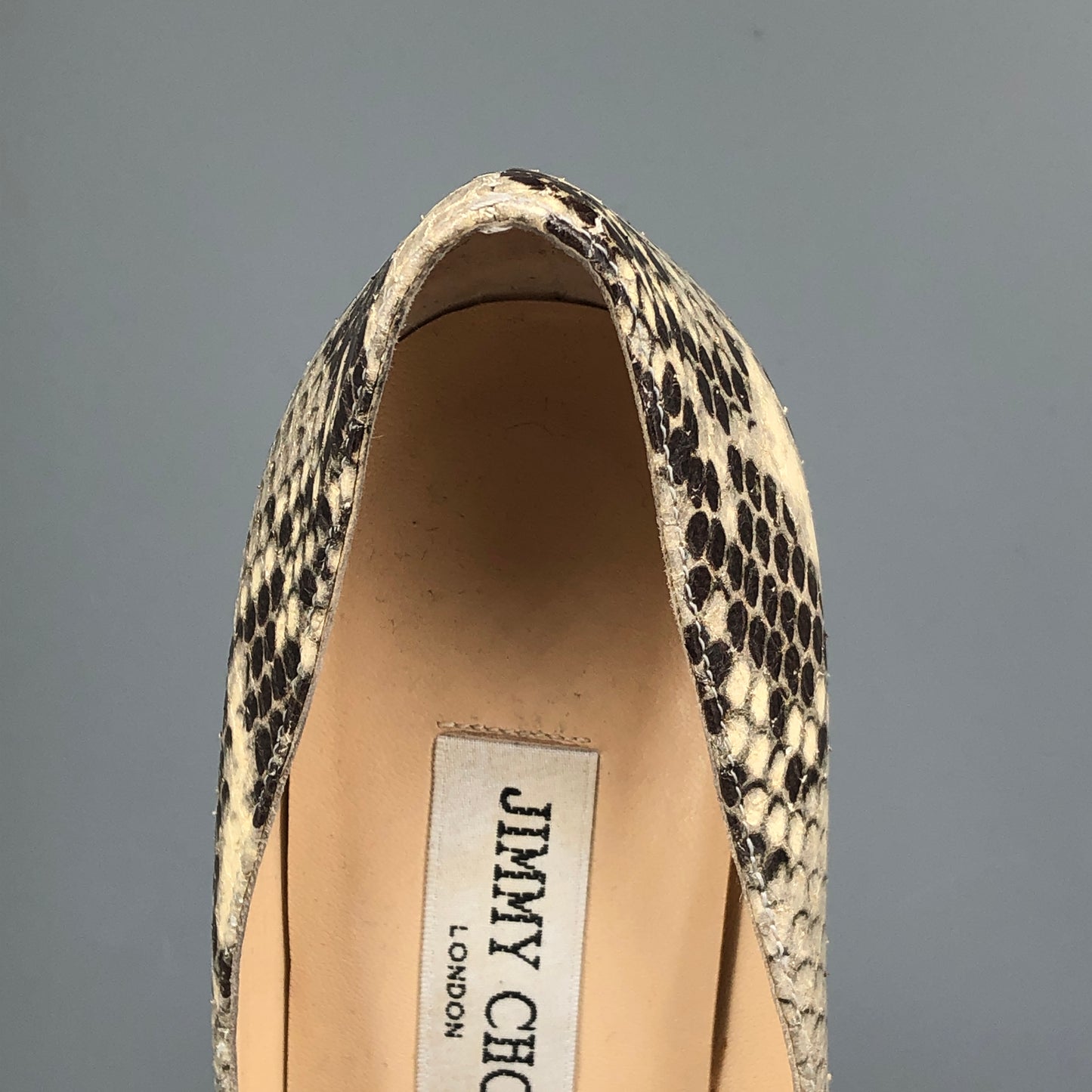 Jimmy Choo Genuine Snake Skin Pointed Stiletto Pumps 35