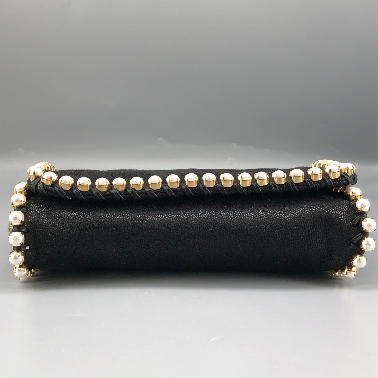 Stella McCartney Falabella Pearl-Trim Crossbody Bag Black/pearl