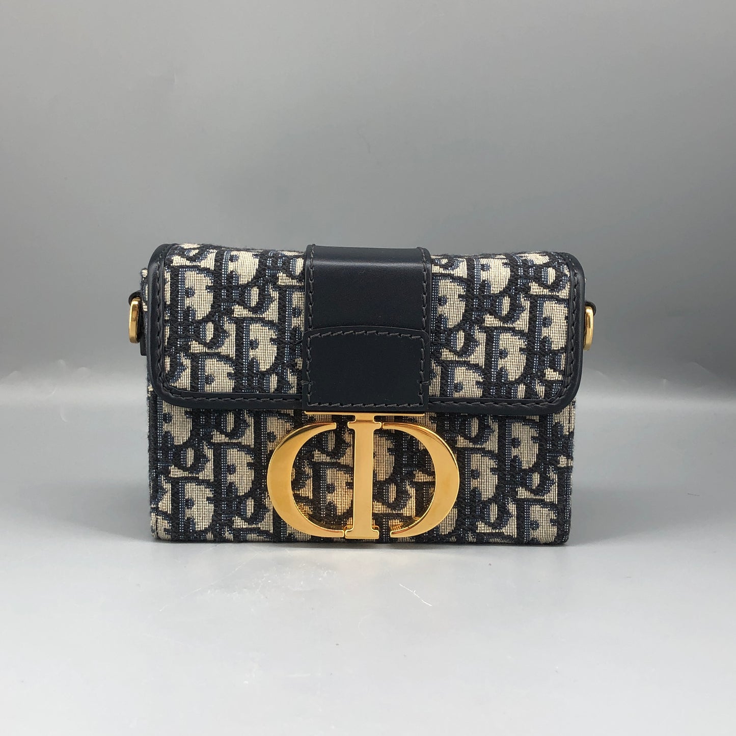 Christian Dior Mini 30 Montaigne Box Bag Grey/navy/black