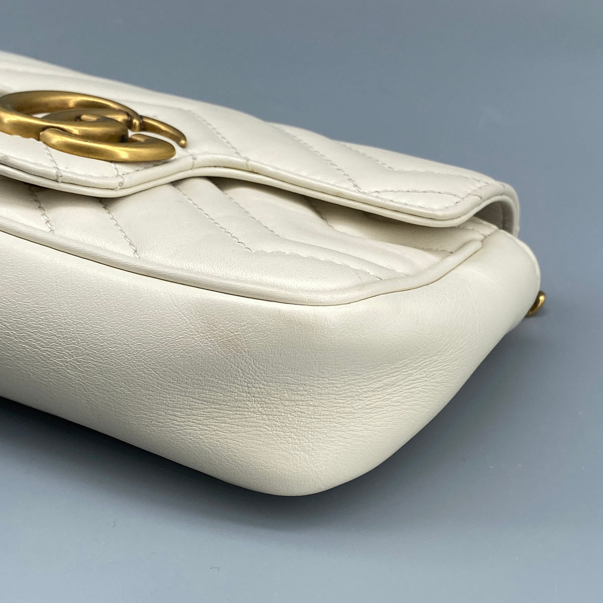 Gucci GG Marmont Super Mini Bag Cream Leather Crossbody Bag