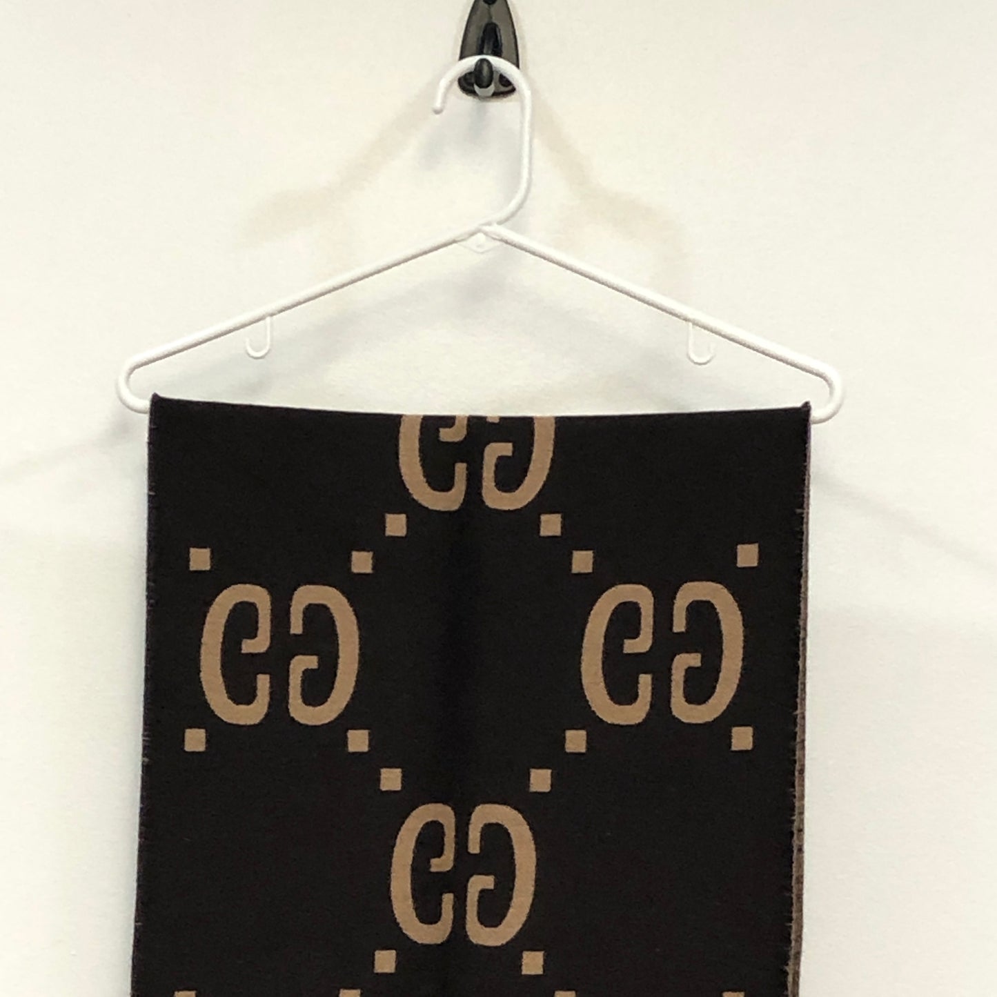 Gucci Brown Reversible Allover Pattern Scarf 184*37 cm