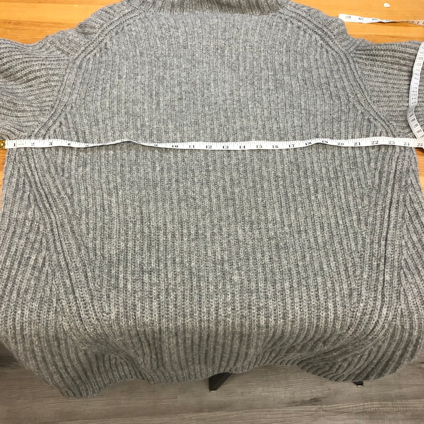 Acne Studios Grey Ribbed Knit Turtleneck Sweater Size S