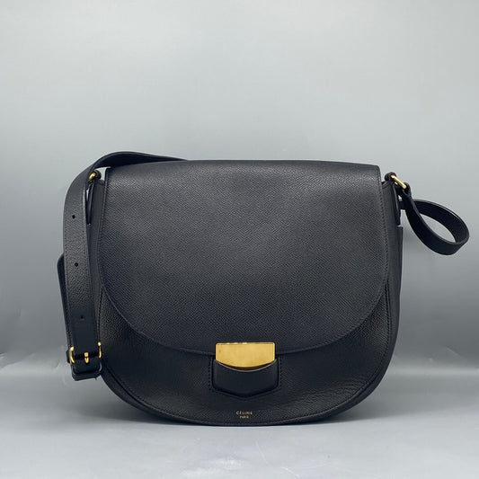 Celine Trotteur Crossbody Bag Black Leather