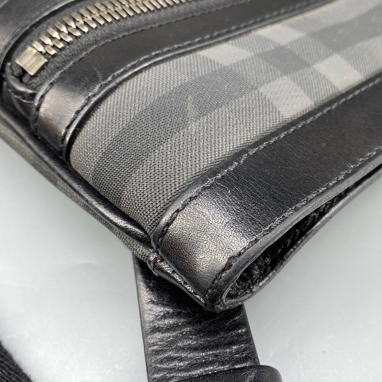 Burberry Black Check Crossbody Messenger Bag