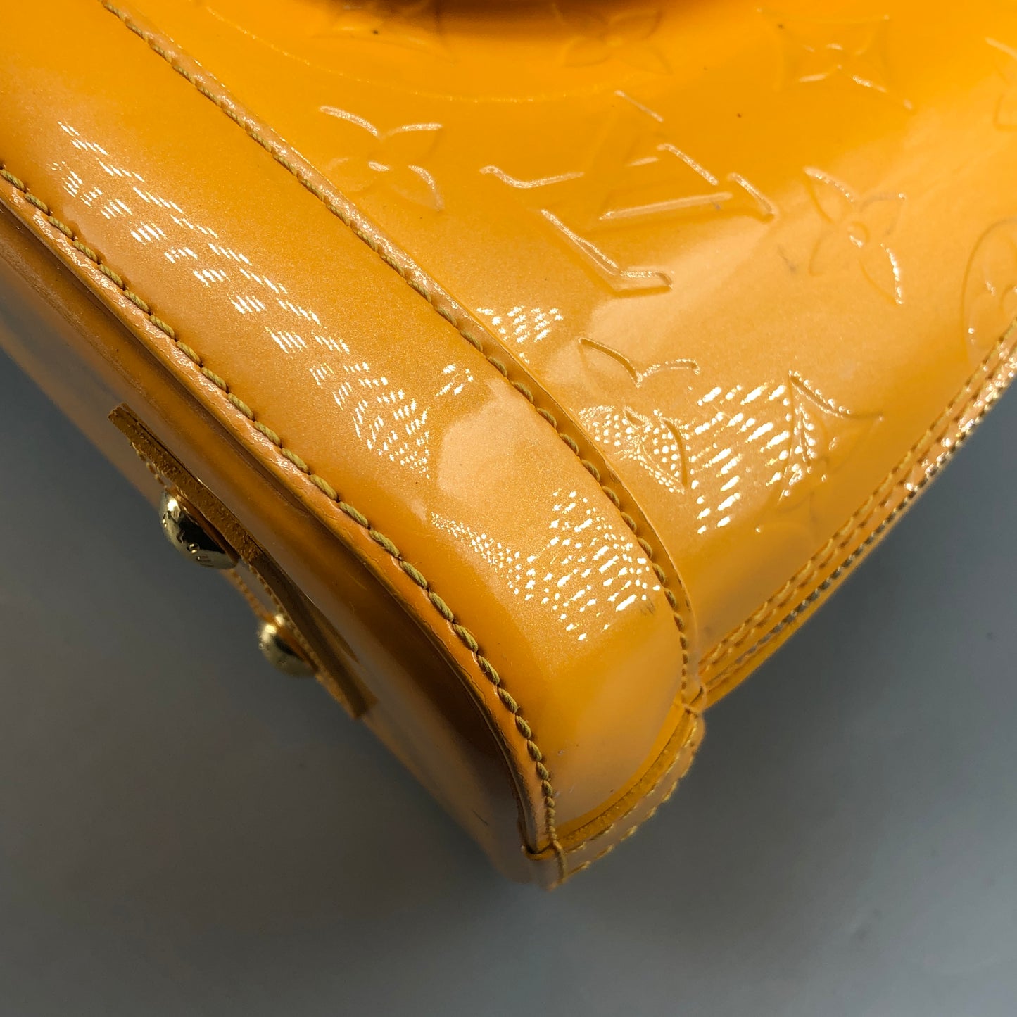 Louis Vuitton Yellow Vernis Monogram Alma Handbag Shoulder Bag