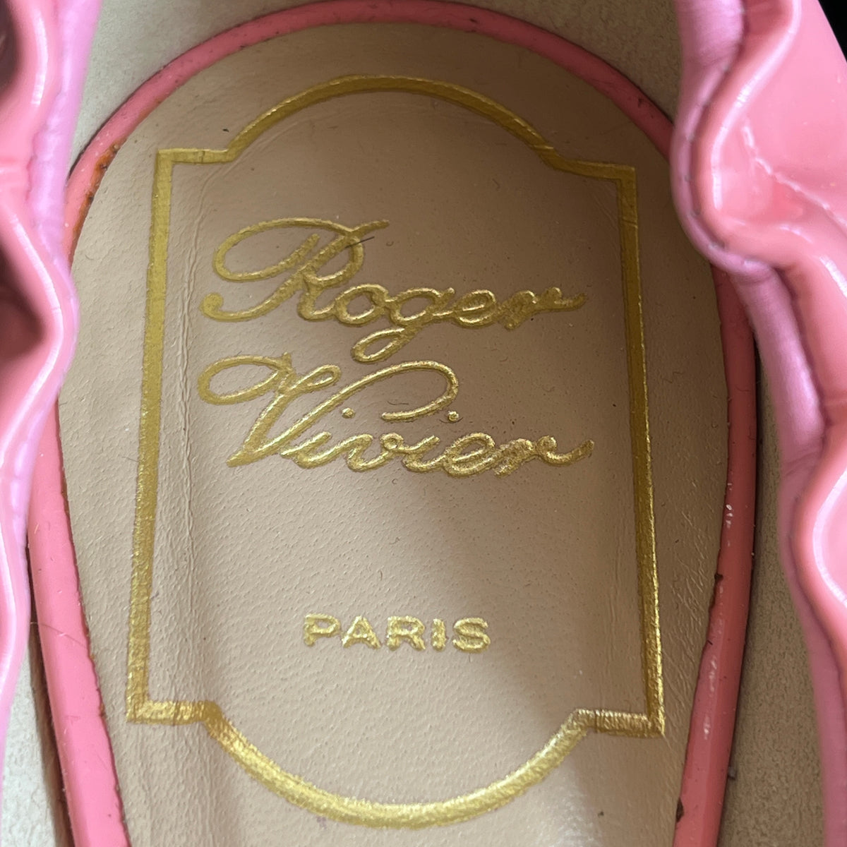 Roger Vivier Candy Pink Patent Leather Ballet Flats size 37