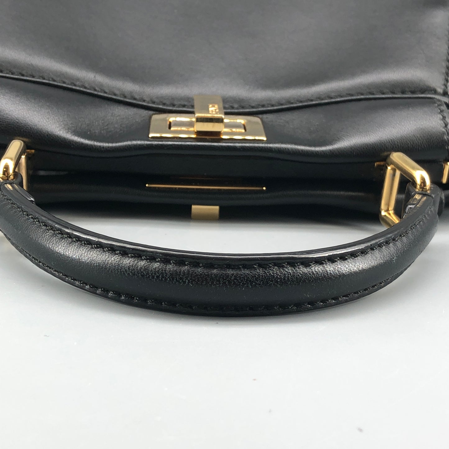 Fendi Peekaboo Mini Black Smooth Calf Leather Handbag