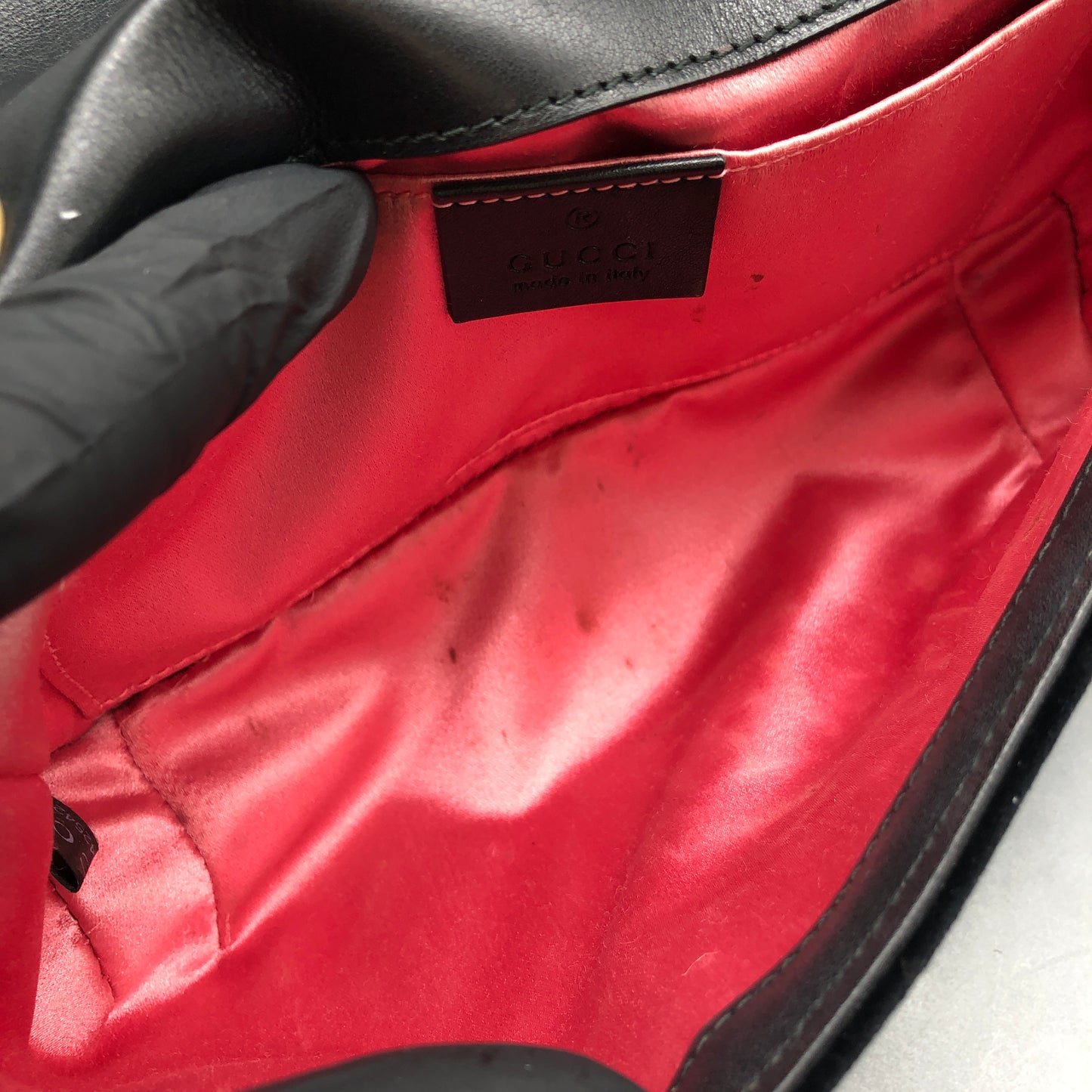 Gucci GG Marmont Velvet Shoulder Bag Black
