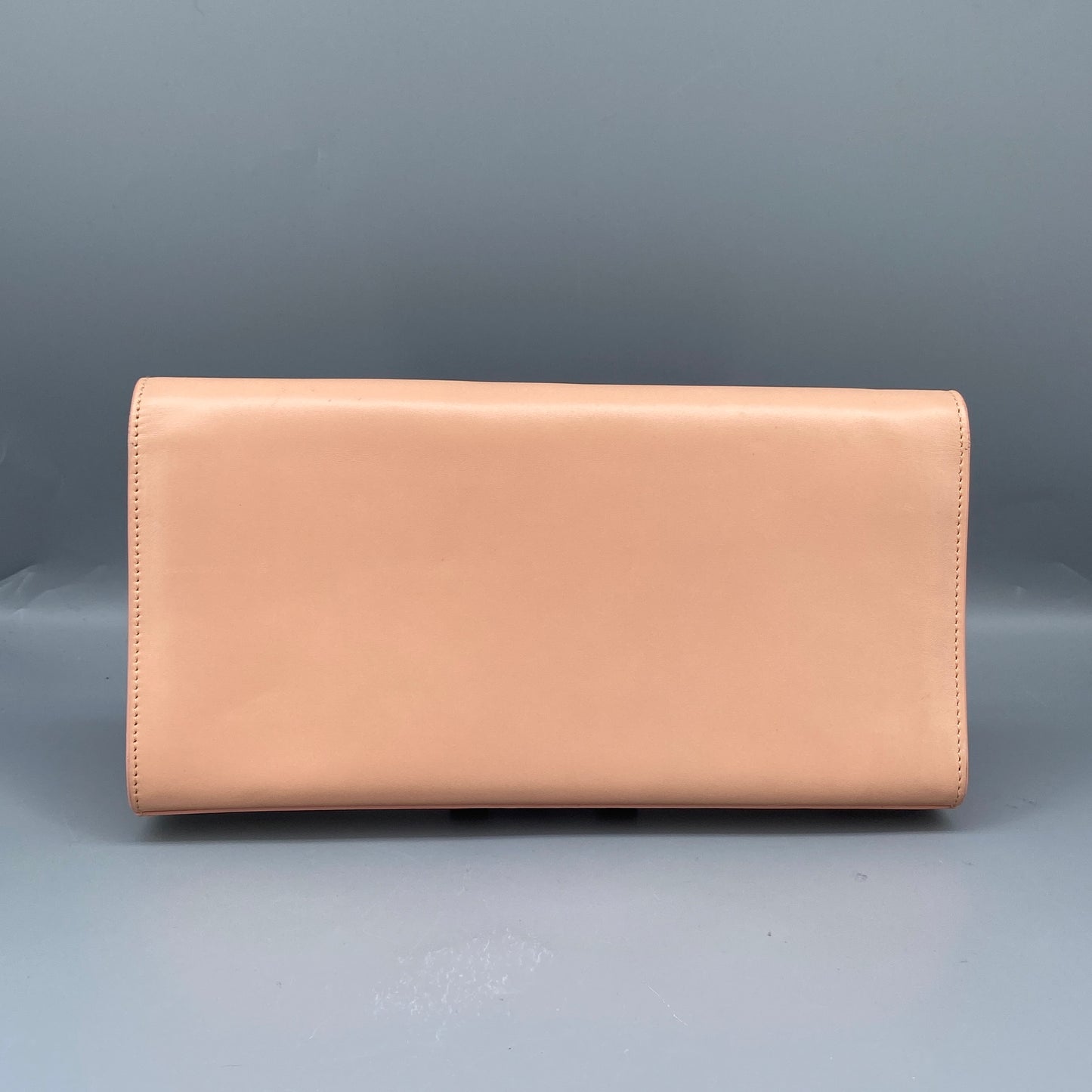 Saint Laurent Nude Smooth Leather YSL Logo Clutch Bag