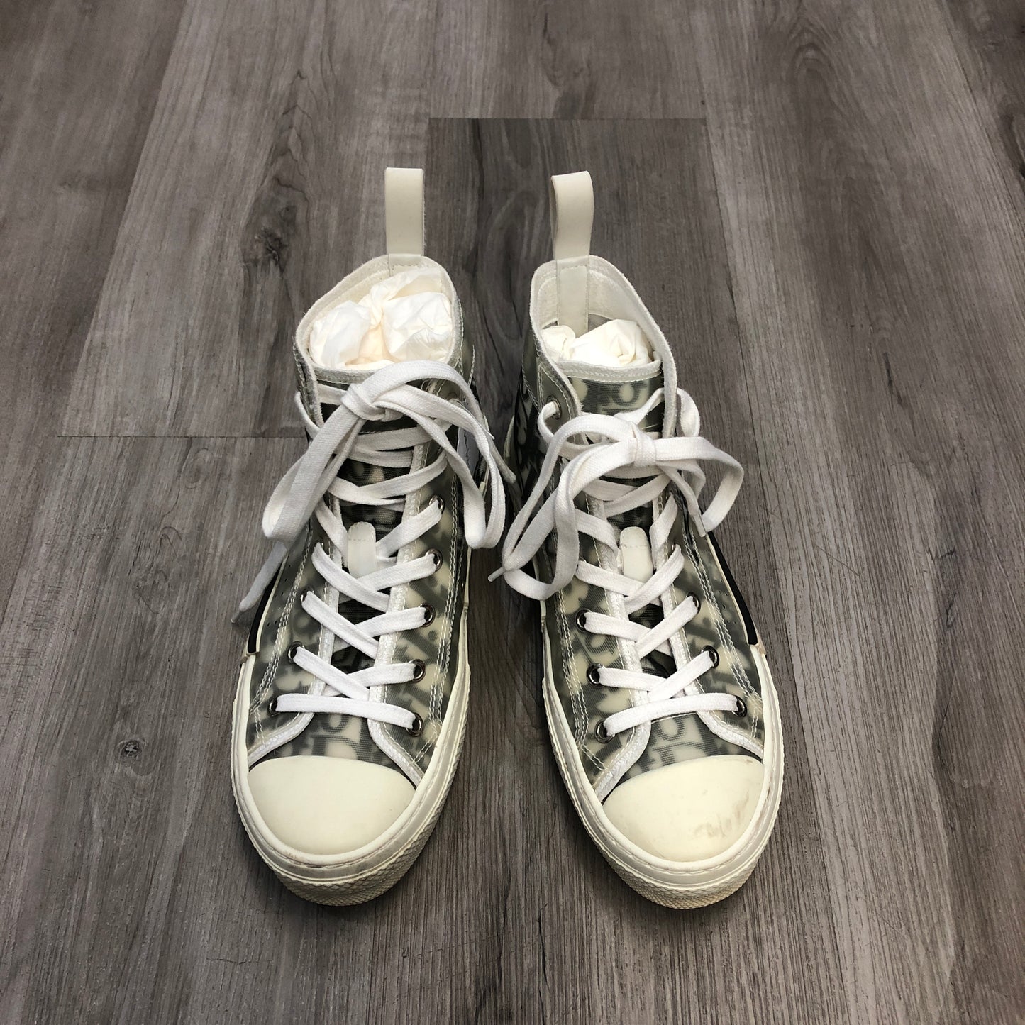 Christian Dior Women's Walk'n'Dior Oblique Jacquard Canvas Low Top Sneaker Shoes 36 Cream Black