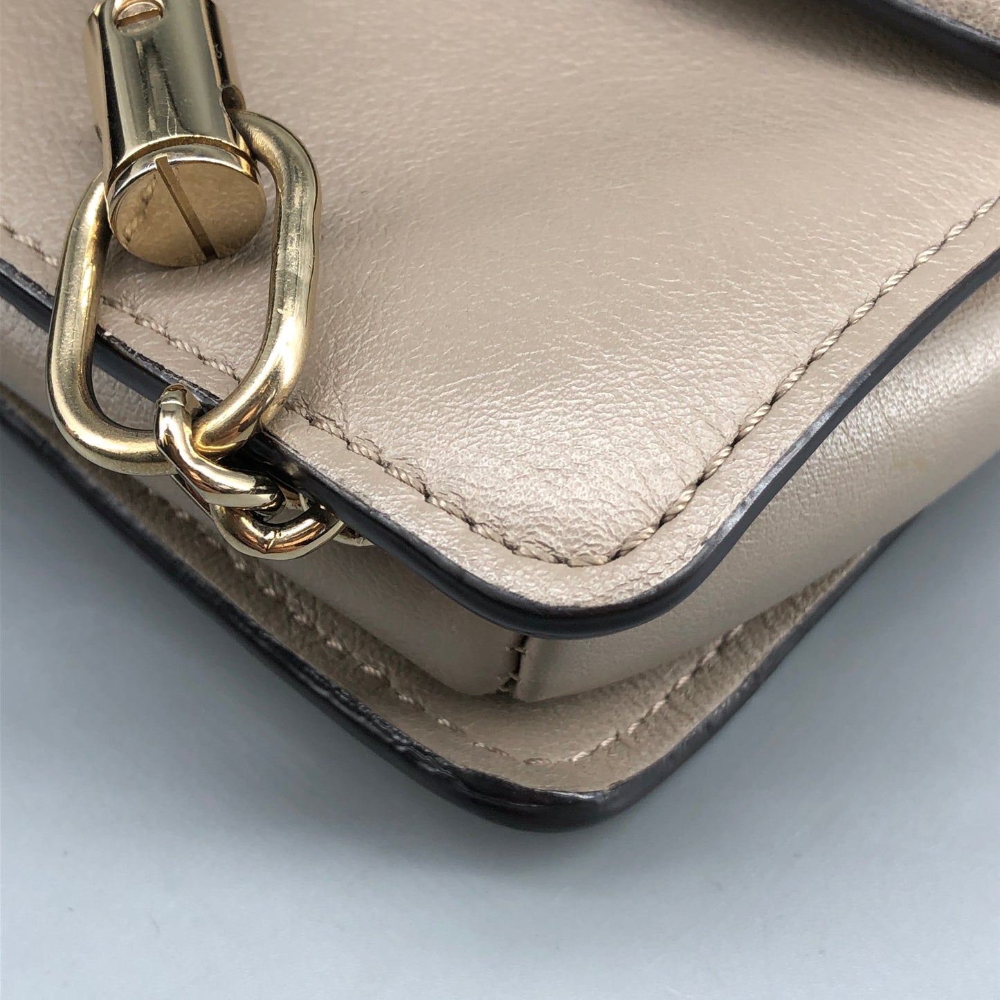 Chloe Faye Medium Suede & Leather Shoulder Bag Beige