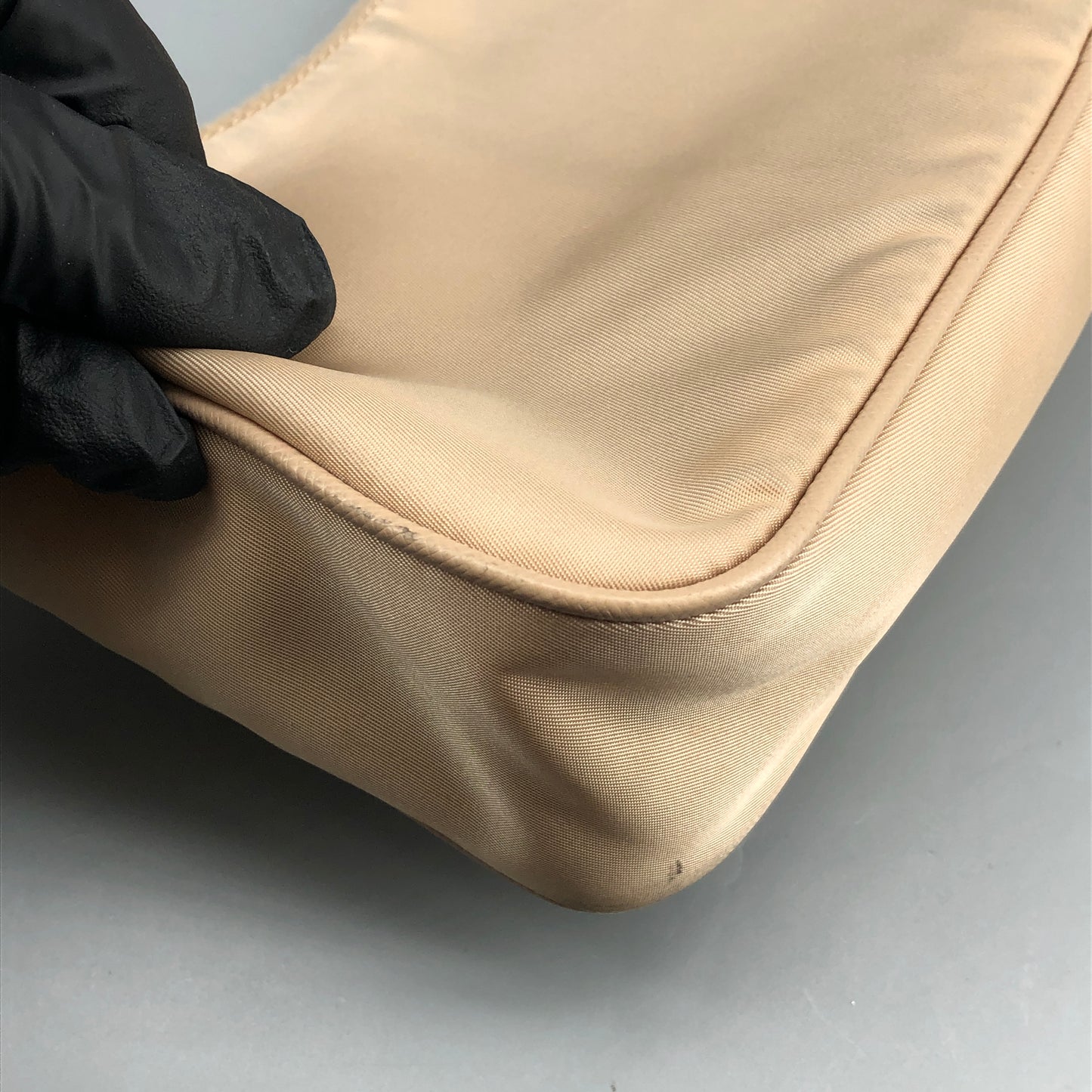 Prada Re-Nylon Classic Hobo Shoulder Bag Beige