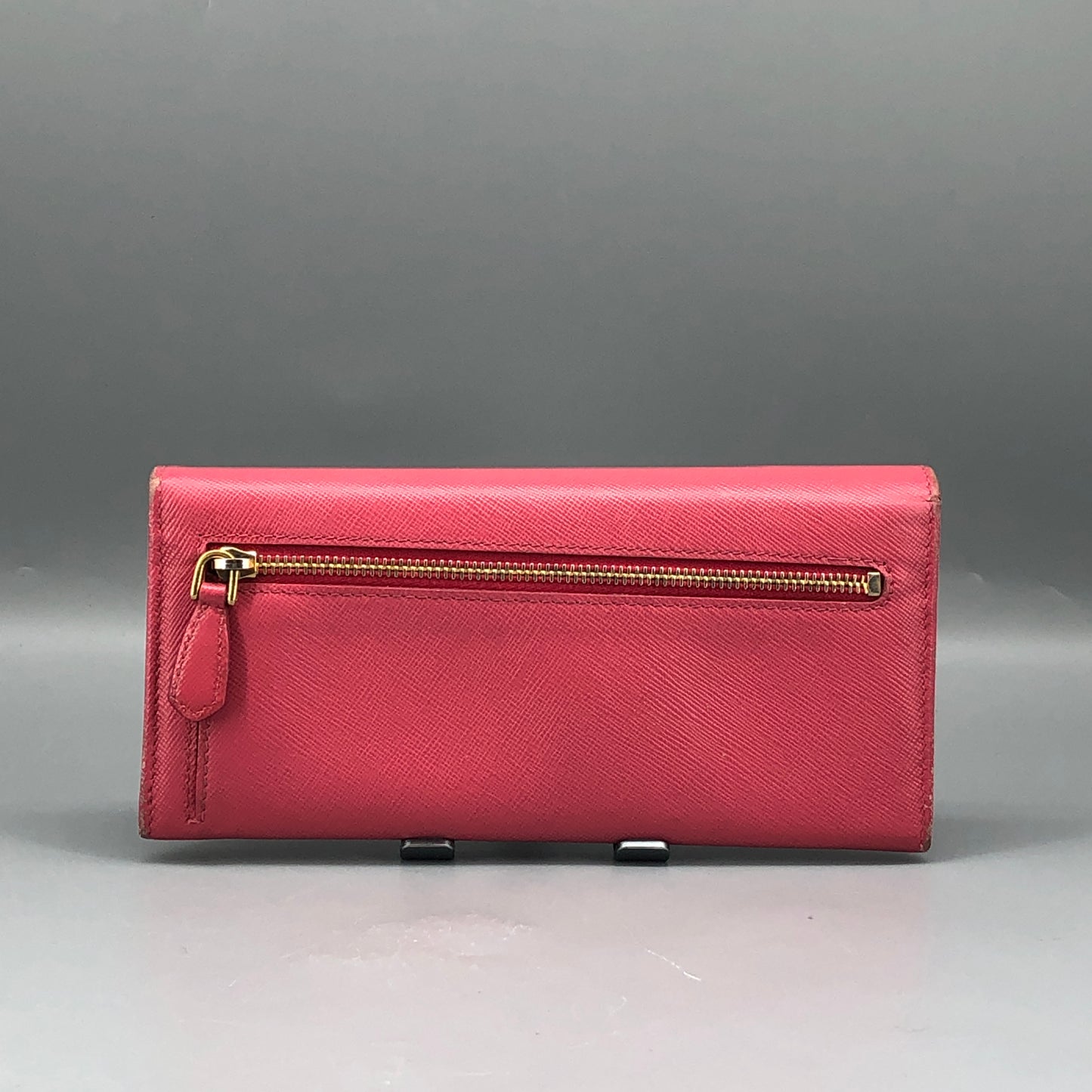 Prada Pink Saffiano Leather Flap Long Wallet