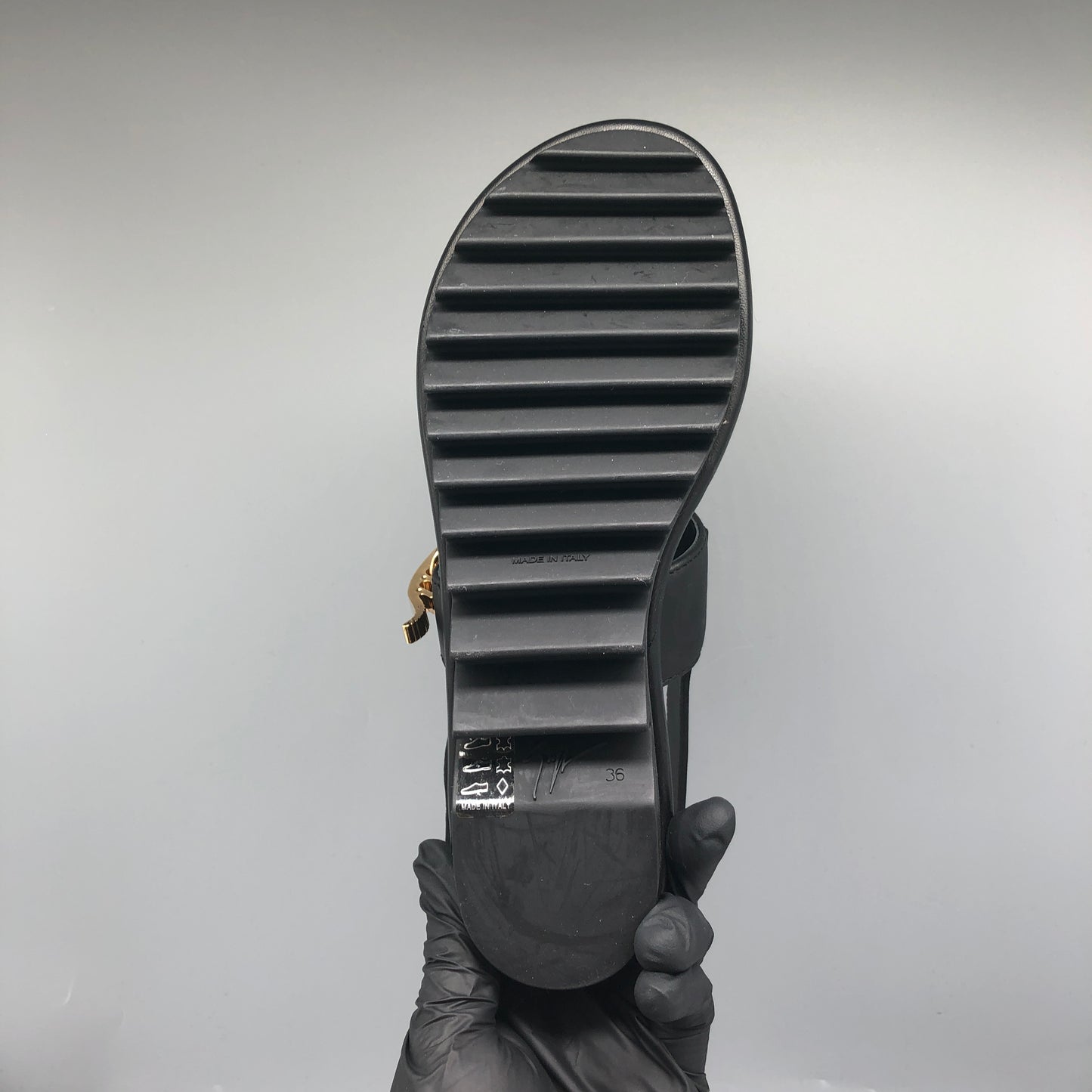 Giuseppe Zanotti Women's Black & Gold Platform Sandals shoes 36