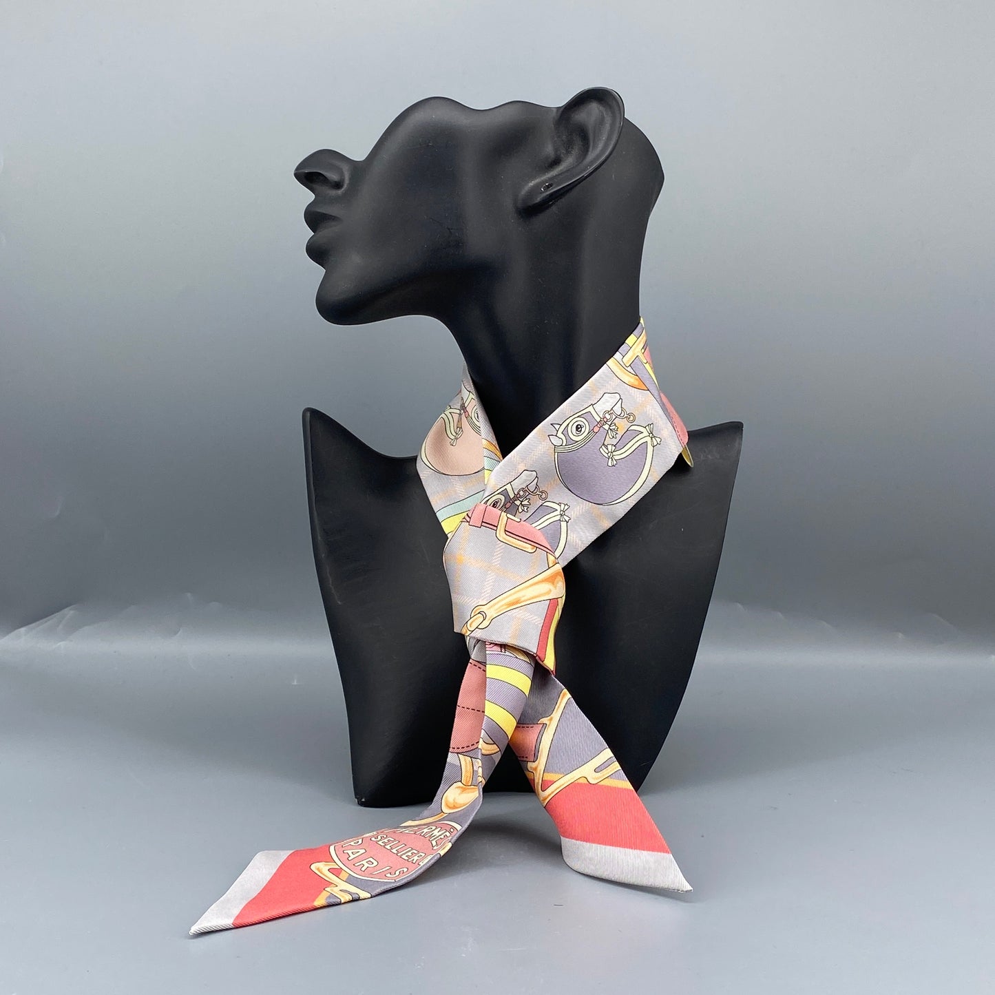 Hermes Multicolor Printed Silk Twilly Scarf