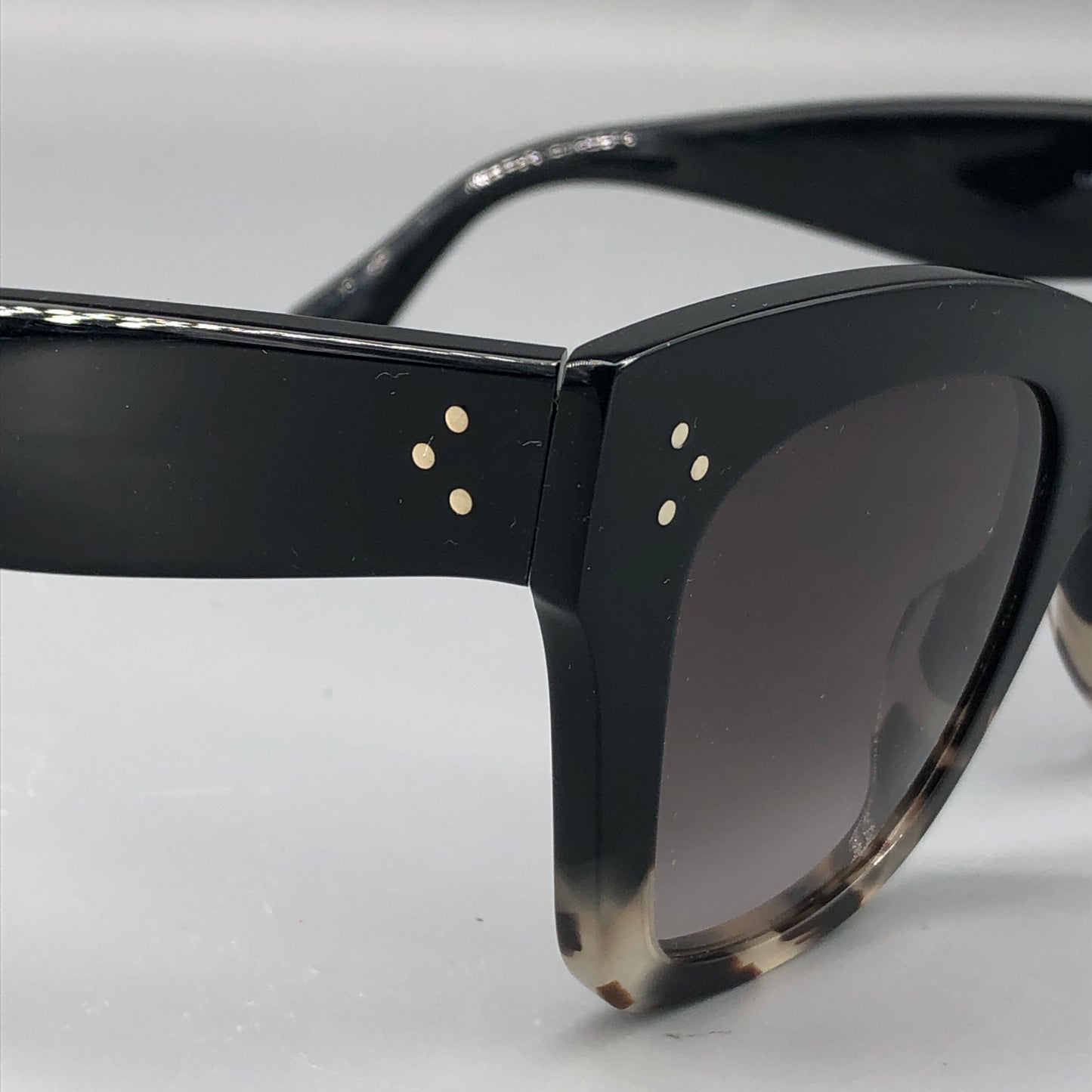 Celine Two-Tone Square Cat Eye Sunglasses 150mm Black Tortoise