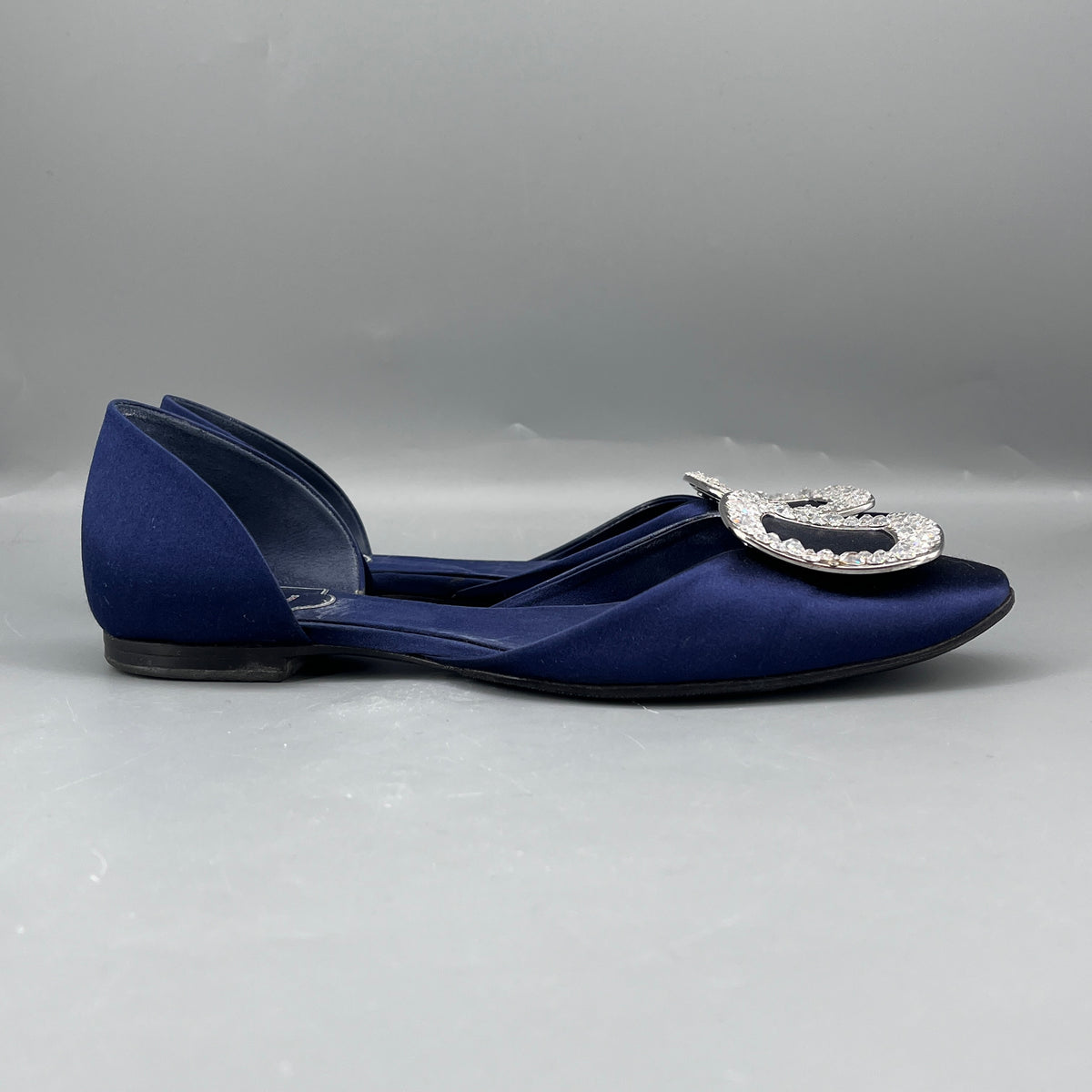 Roger Vivier Deep Blue Women D'Orsay Flat Shoes Size 36.5