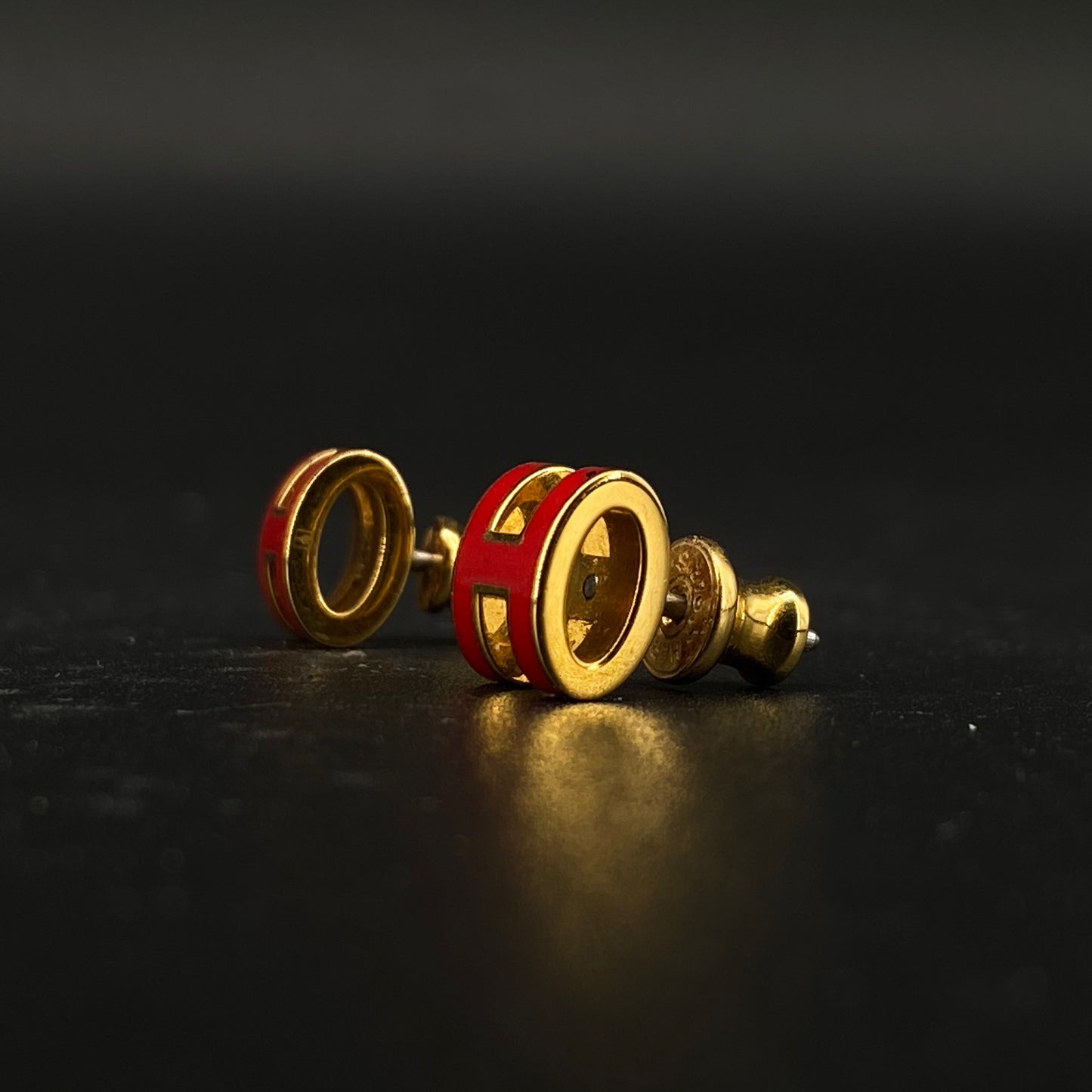 Hermes Red Mini Pop H Earrings