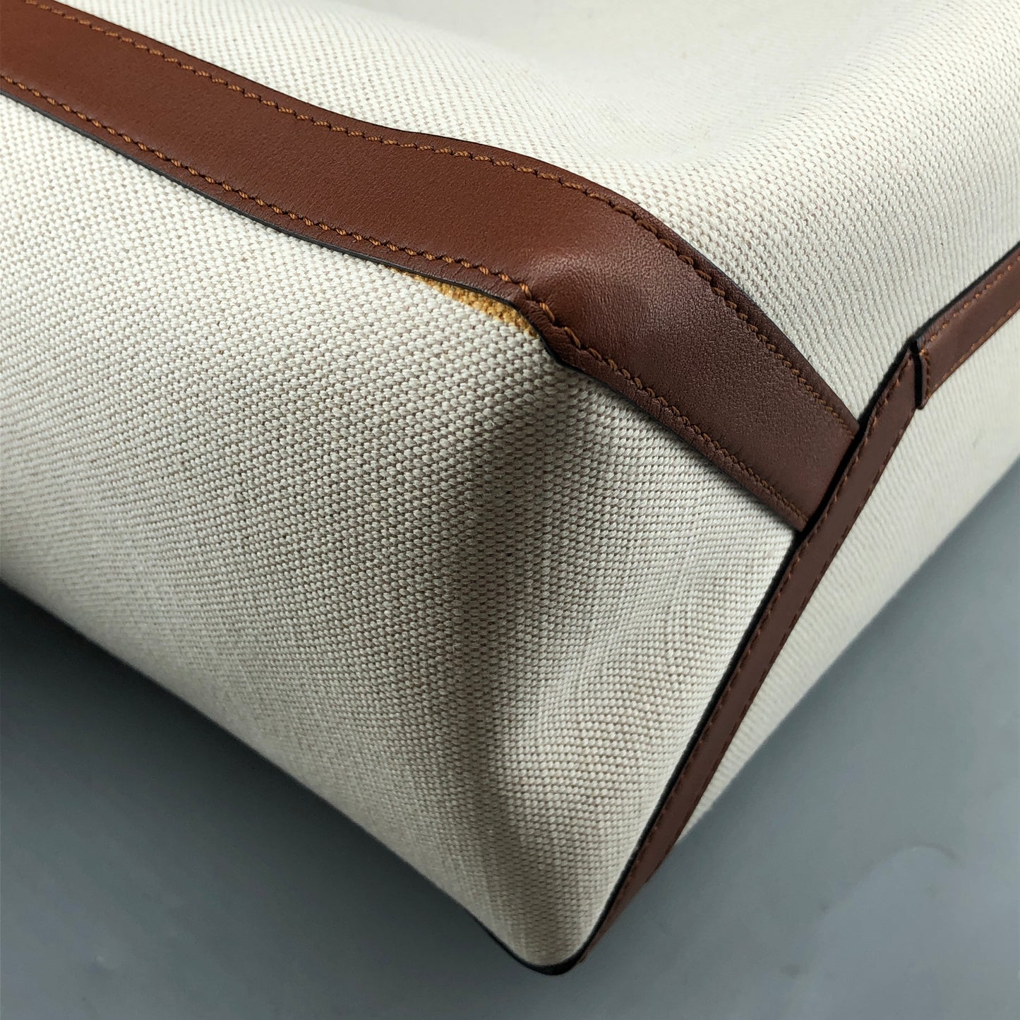 Valentino Garavani VLTN Grande Plage tote features canvas Cream/Caramel