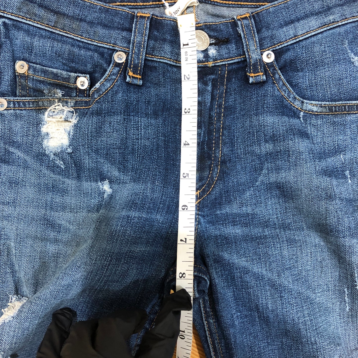 Rag & Bone Skinny Fit Distressed Jeans, Size 26, Blue