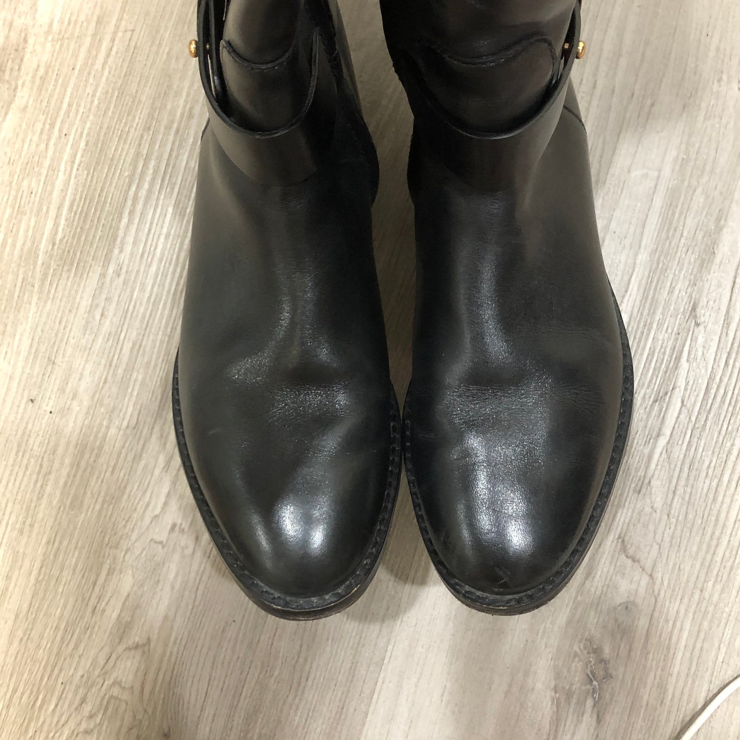 Tory Burch Women's Leather Knee-High Riding Boots Size 5.5M Black