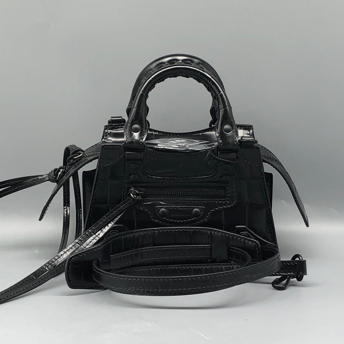 Balenciaga Neo Classic Mini Croc-Embossed Leather Bag