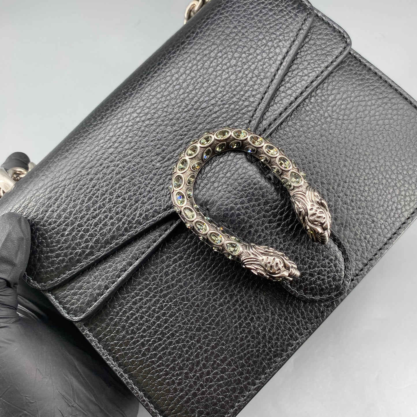 Gucci Mini Dionysus Black Leather Shoulder Bag