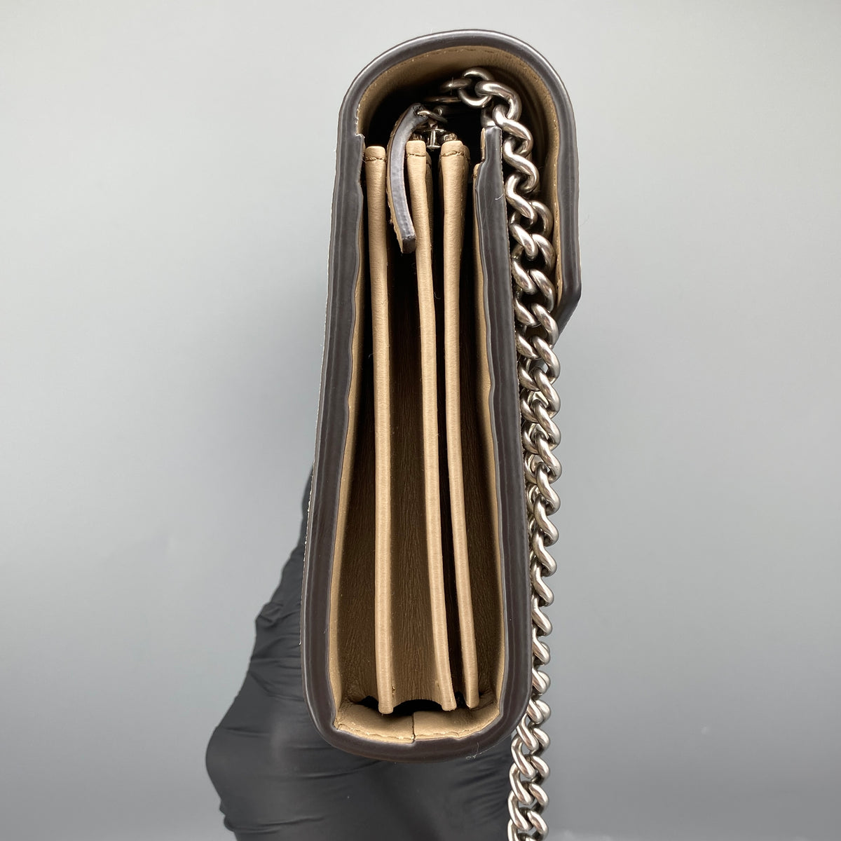 Gucci Beige GG Supreme Dionysus Chain Crossbody Bag