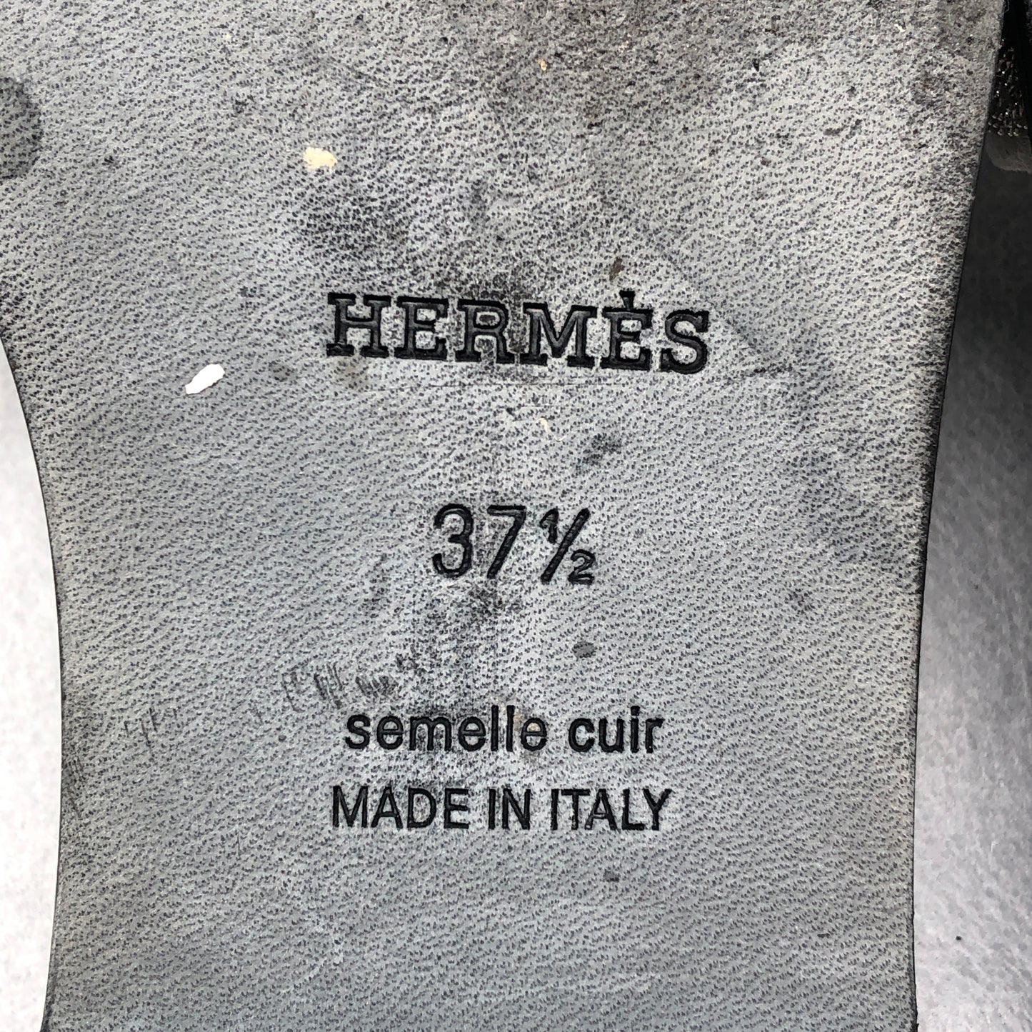 Hermes Silver Glitter Oran Sandals Size 37.5