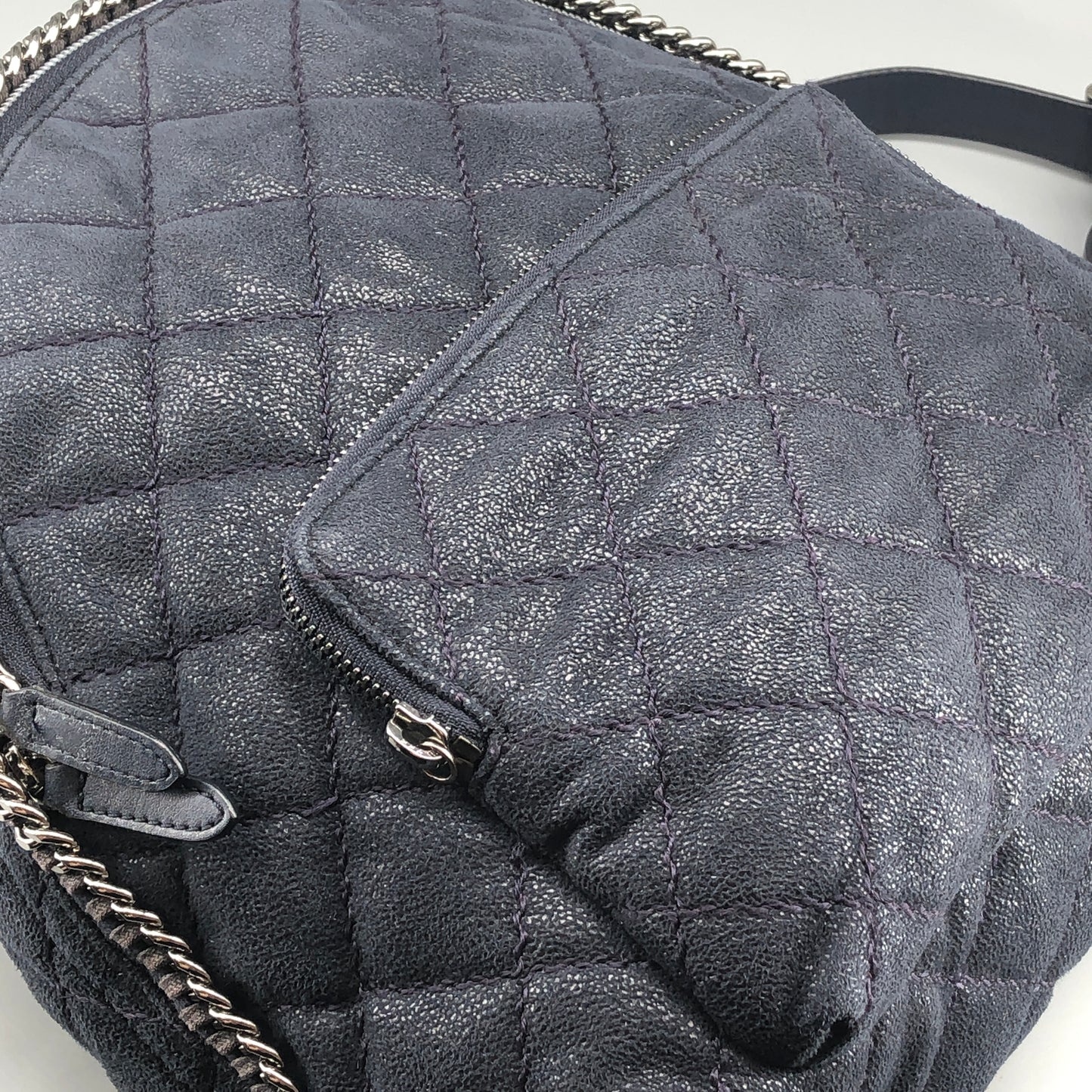 Stella McCartney Quilted Eco Nylon Mini Backpack Navy