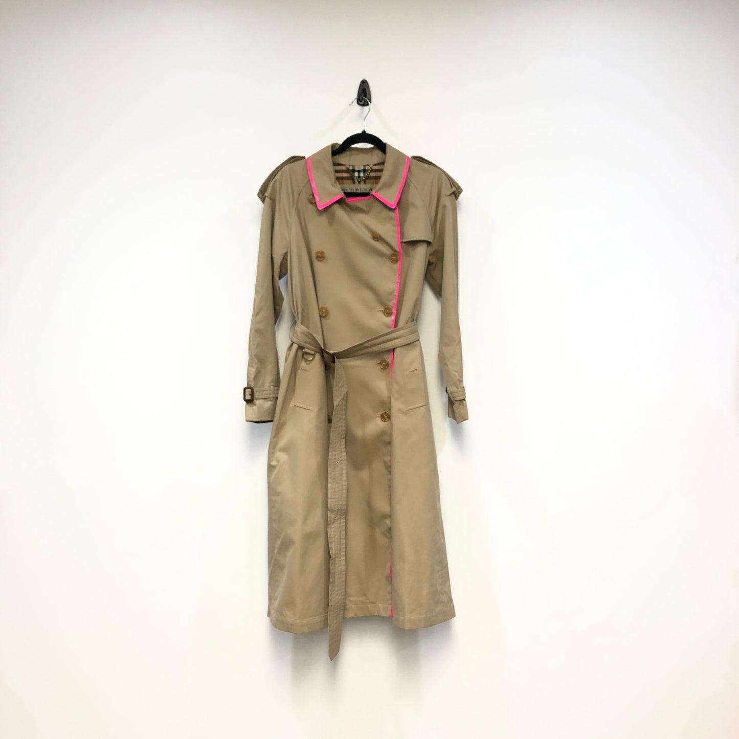 Burberry Camel Double Breasted Long Trench Coat US6