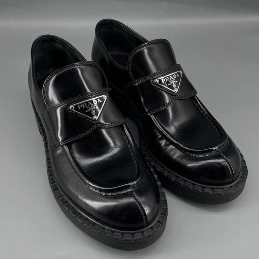 Prada Black Women Loafer Shoes Size 37